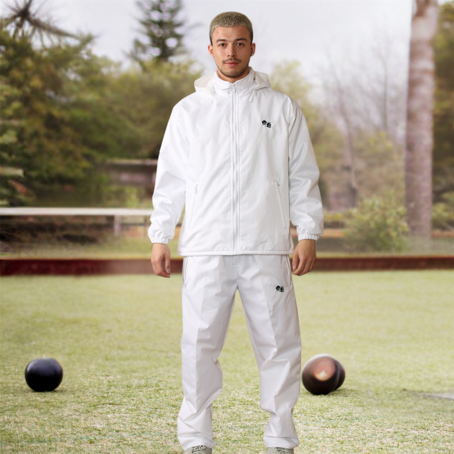 Pantalón de Bowling Unisex Chaqueta Blanco Césped Cuencos Forrado de Vellón Impermeable A Prueba de Viento - Imagen 22 de 22