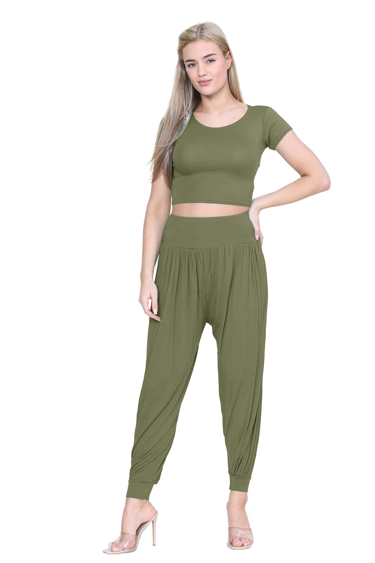 Womens Alibaba Harem Leggings Cuffed Bottoms Plain Hareem Trousers Baggy Pants - Picture 58 of 130