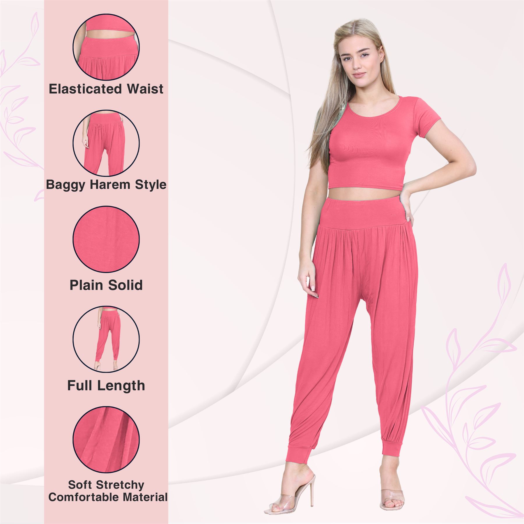 Womens Alibaba Harem Leggings Cuffed Bottoms Plain Hareem Trousers Baggy Pants - Picture 39 of 130