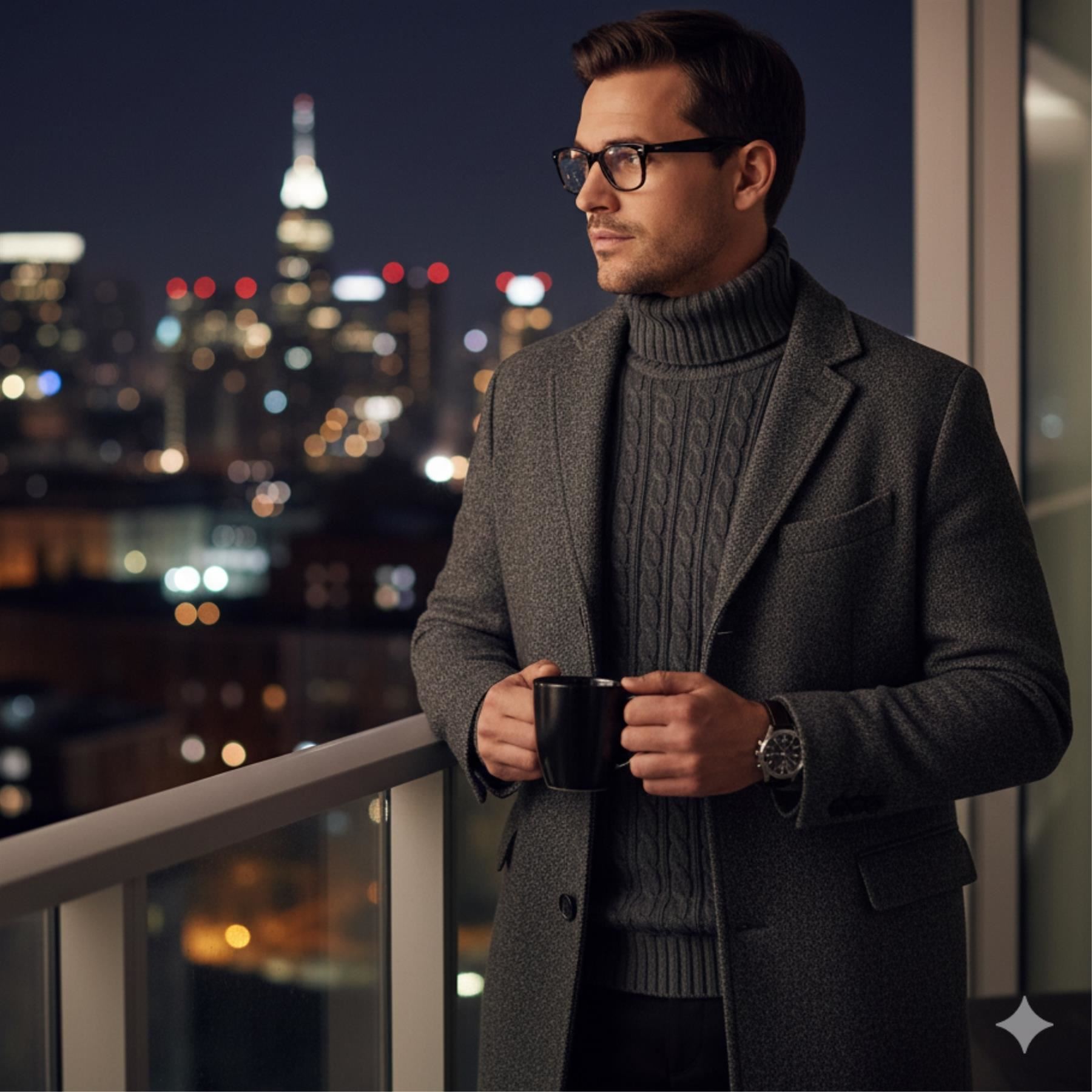 Herren Polo Rollkragen Langarm Pullover Zopfmuster Winterpullover Pulli - Bild 43 von 154