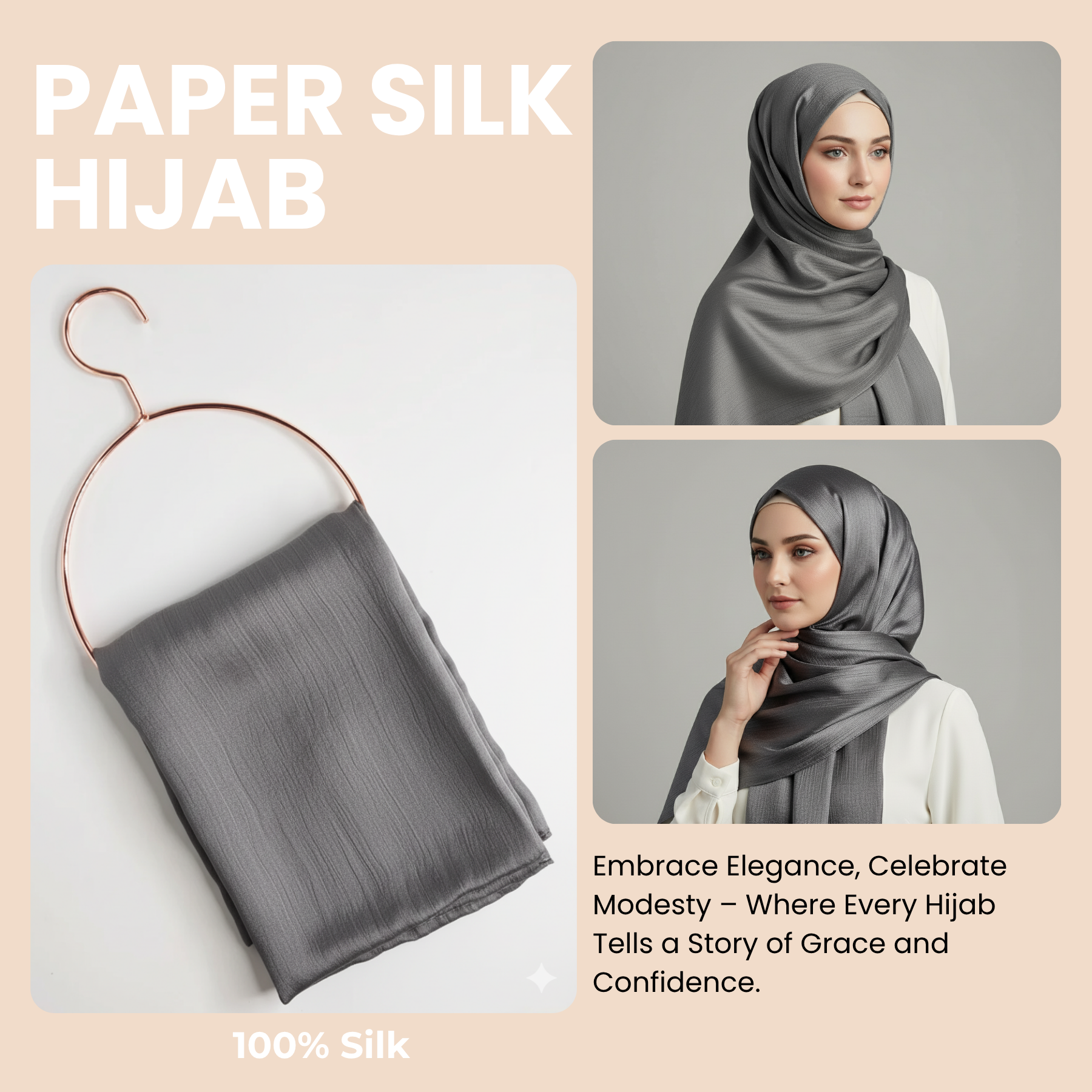 Womens Paper Silk Hijab Satin Silk Head Scarf Long Muslim Head Cover Wrap Shawl - Picture 32 of 99