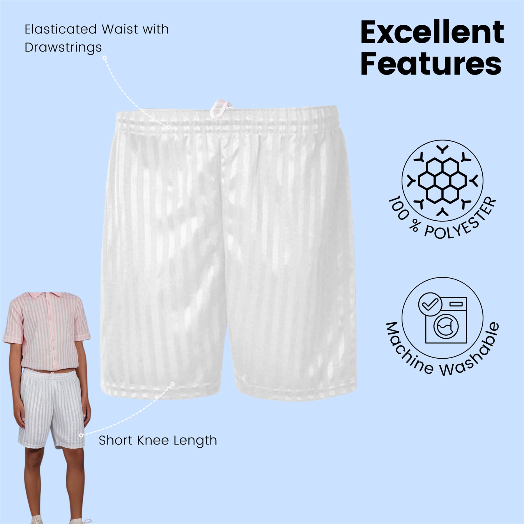 Kinder PE Schulshorts Jungen Kinder Schattenstreifen Unisex Sport Fußball kurze Hose - Bild 33 von 42