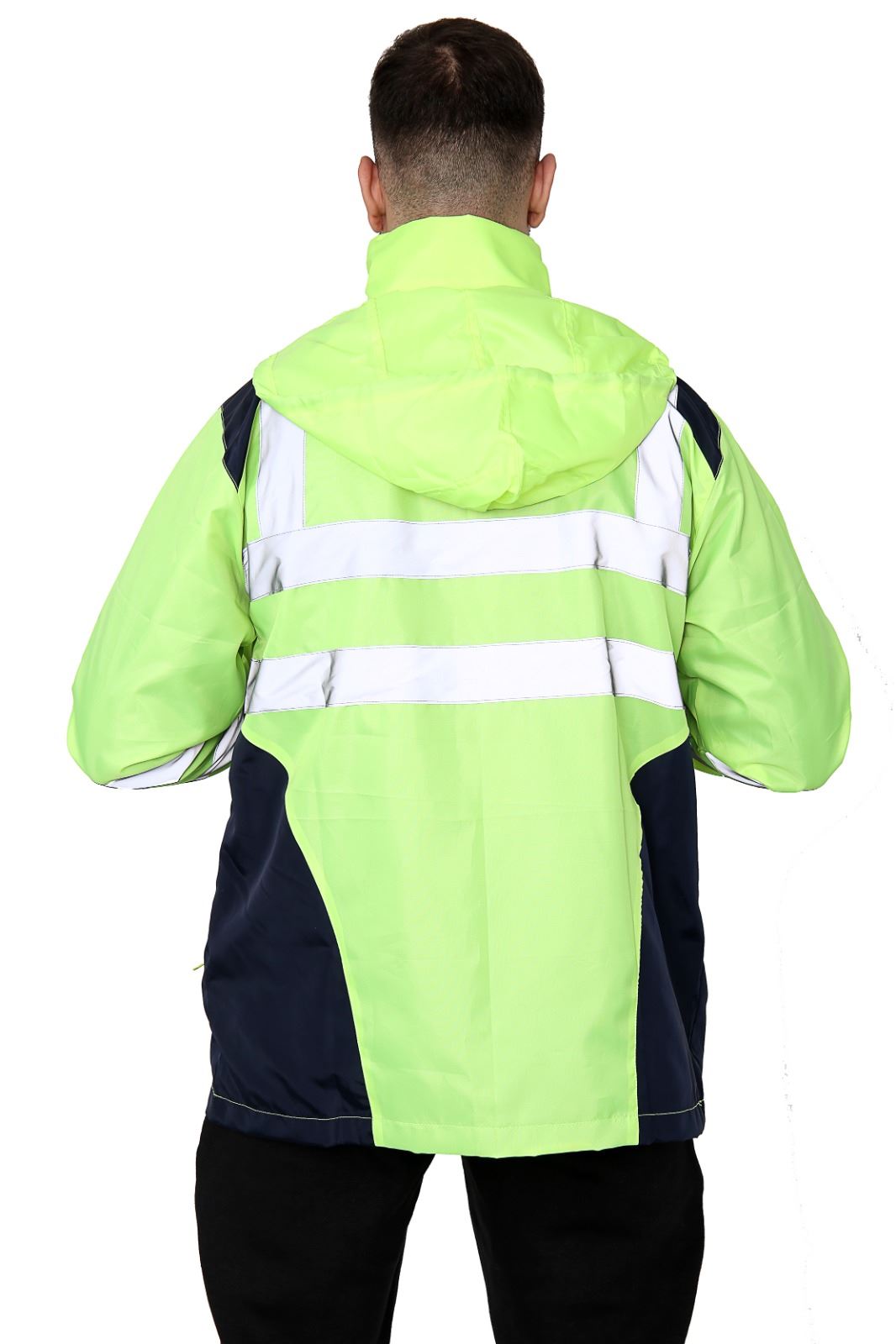Chaqueta de lluvia Hi Vis para hombres Impermeable reflectante de alta visibilidad Impermeable Ropa de trabajo - Imagen 11 de 11