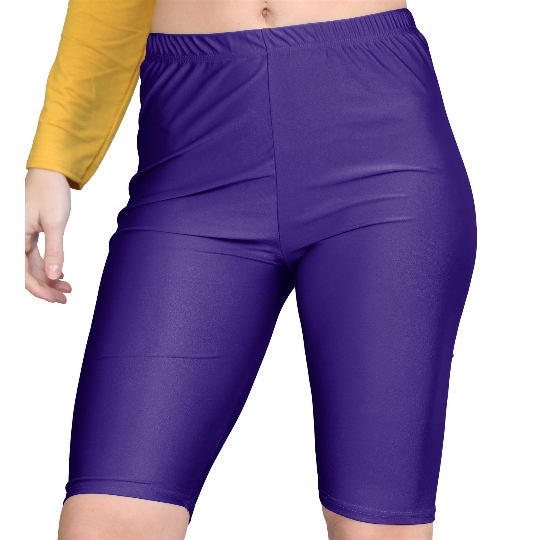Damas Pantalones Cortos de Ciclismo Lisos Estirados Lycra Brillante Gimnasio Yoga Baile Pantalones Cortos - Imagen 59 de 100