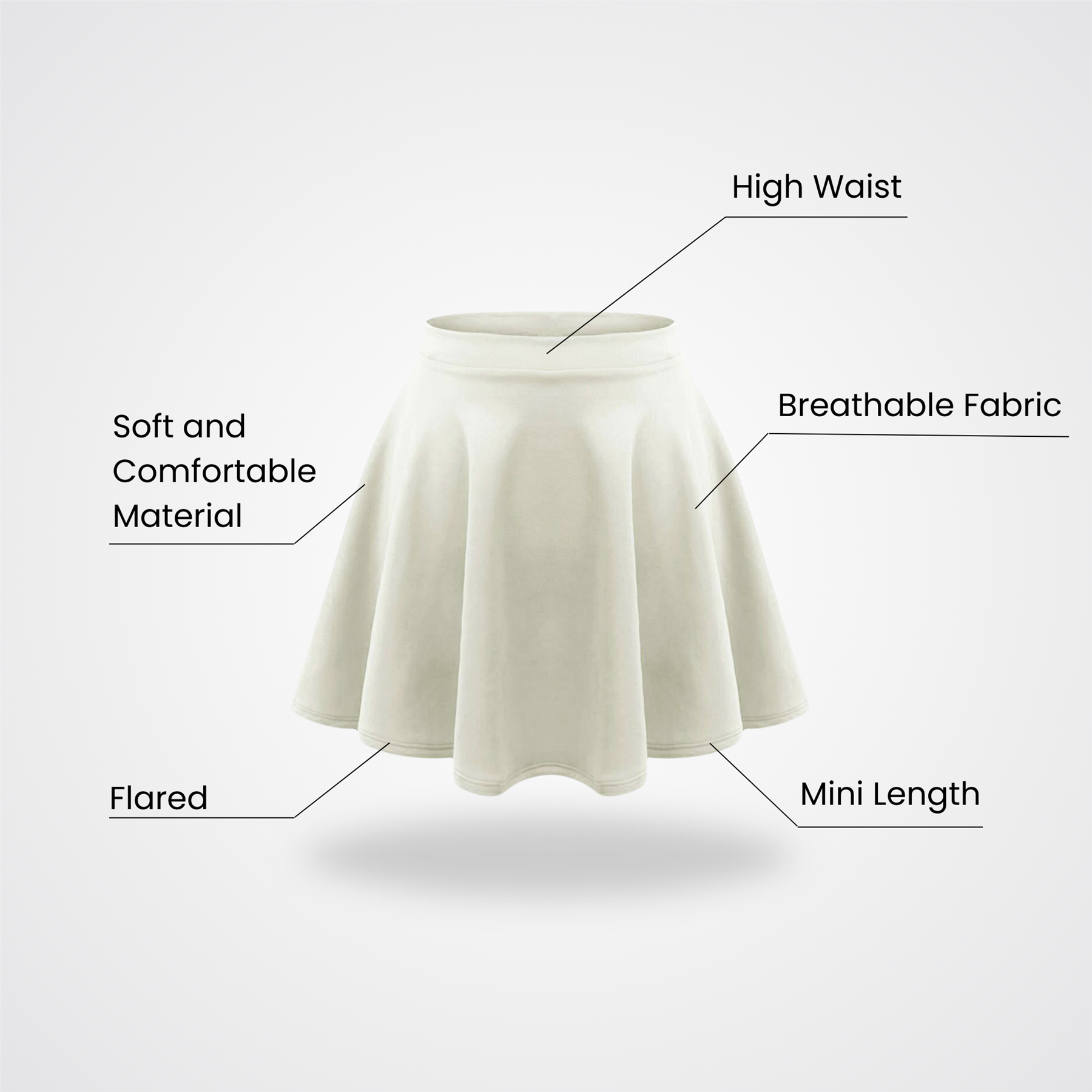 Girls Kids Plain Flared Skirt High Waistband Flippy Stretchy Short Skater Skirt - Picture 24 of 92