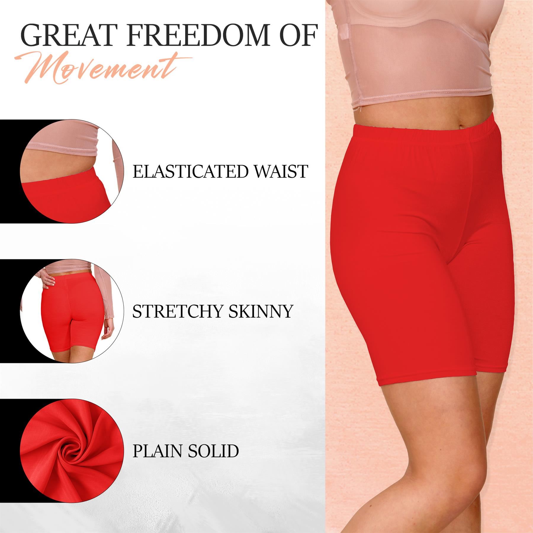 Pantalones Cortos de Ciclismo Lisos Para Mujer Baile Gimnasio Pantalones Cortos Elásticos Activos Paquete de 3 - Imagen 186 de 268