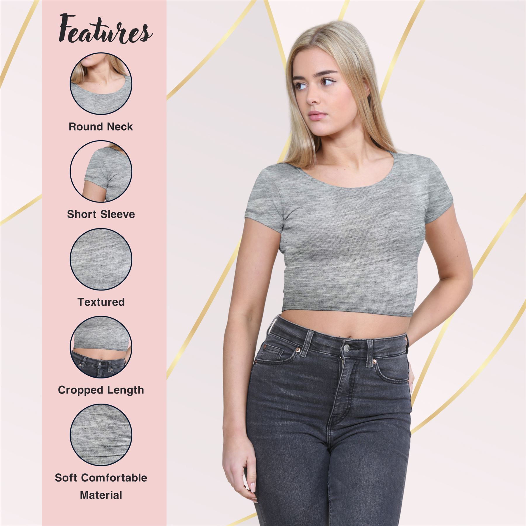 Crop Top Womens Cap Sleeve Top Plain Basic Stretchy Tee T-Shirt Short Vest Top - Picture 42 of 174