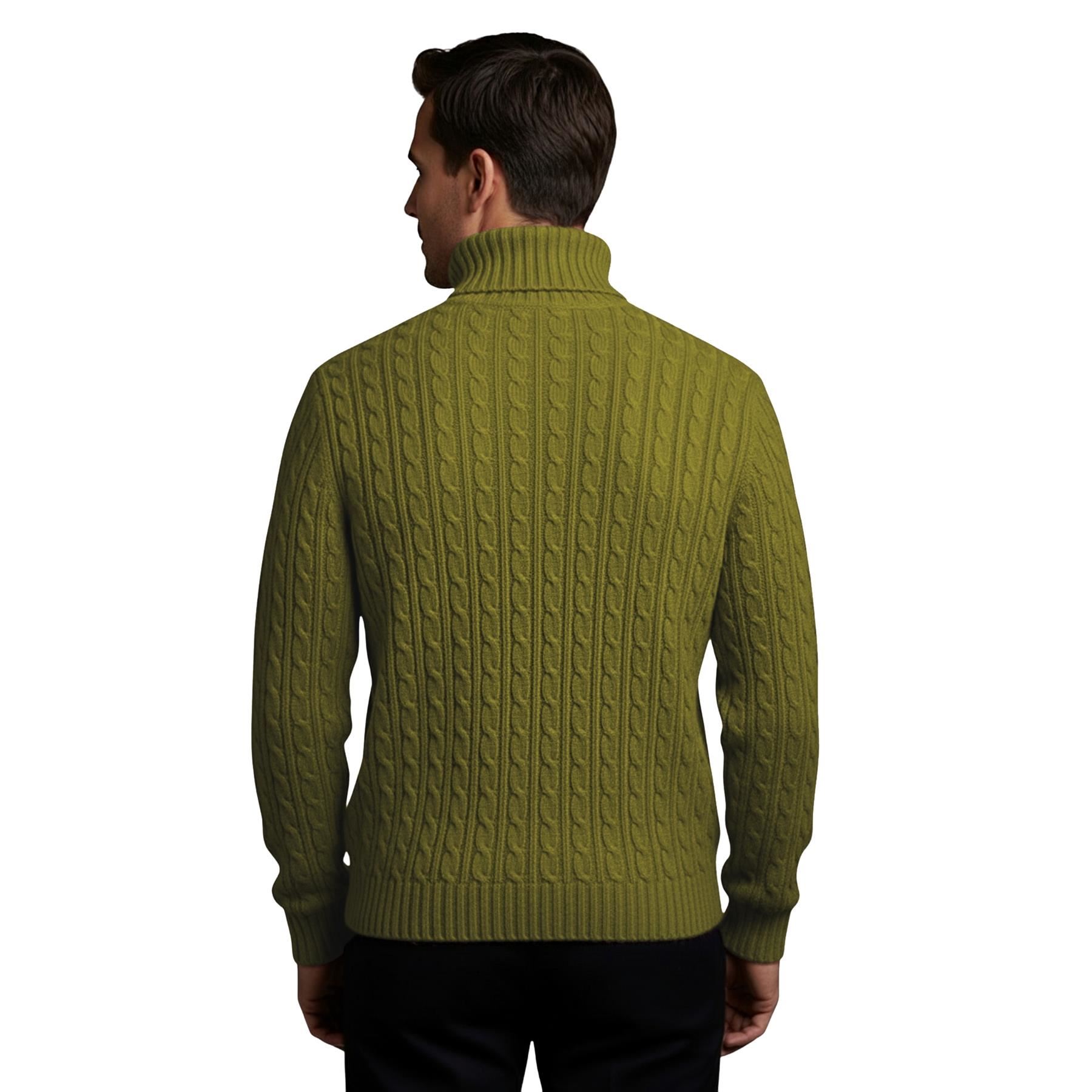 Herren Polo Rollkragen Langarm Pullover Zopfmuster Winterpullover Pulli - Bild 53 von 154