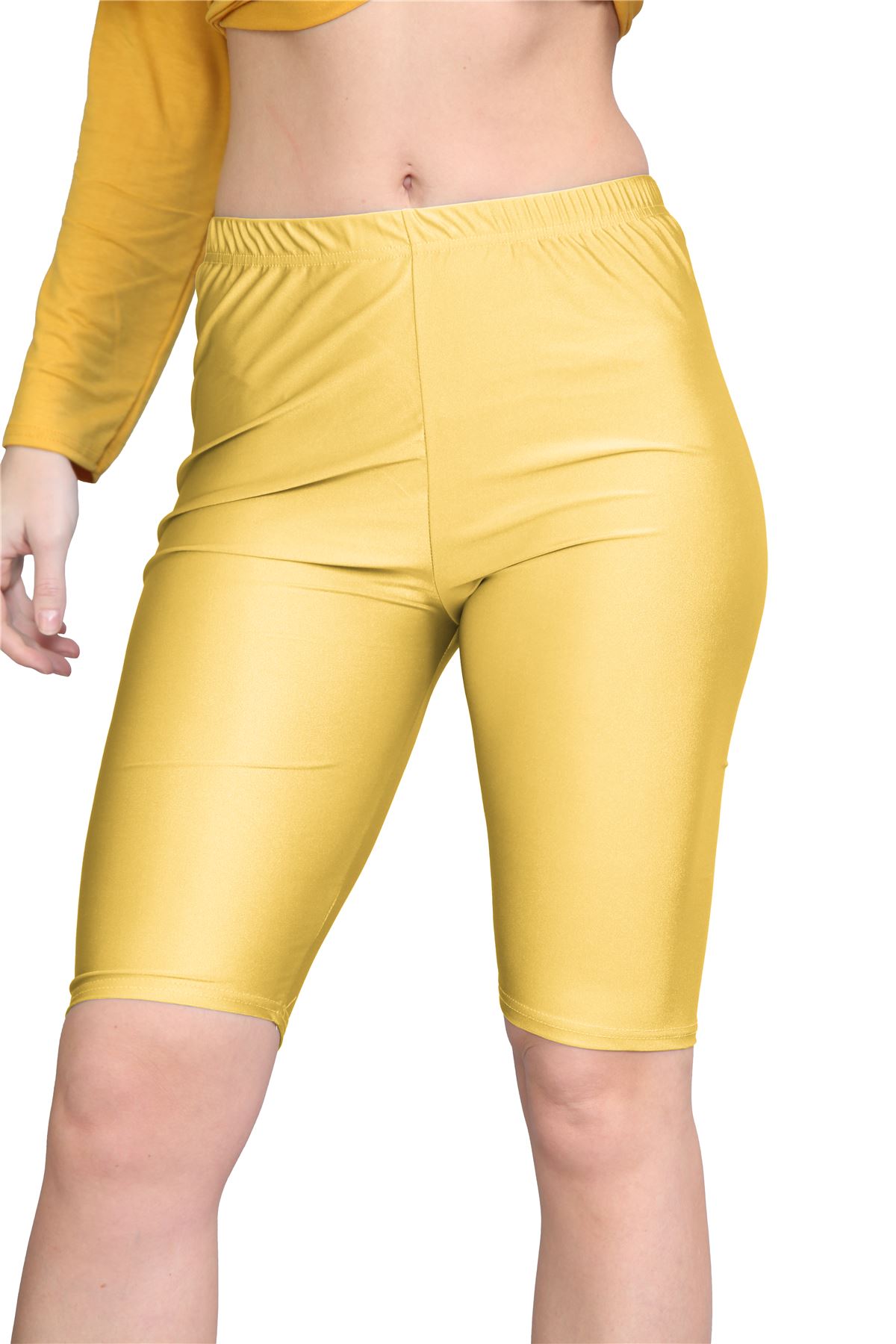 Damas Pantalones Cortos de Ciclismo Lisos Estirados Lycra Brillante Gimnasio Yoga Baile Pantalones Cortos - Imagen 18 de 100