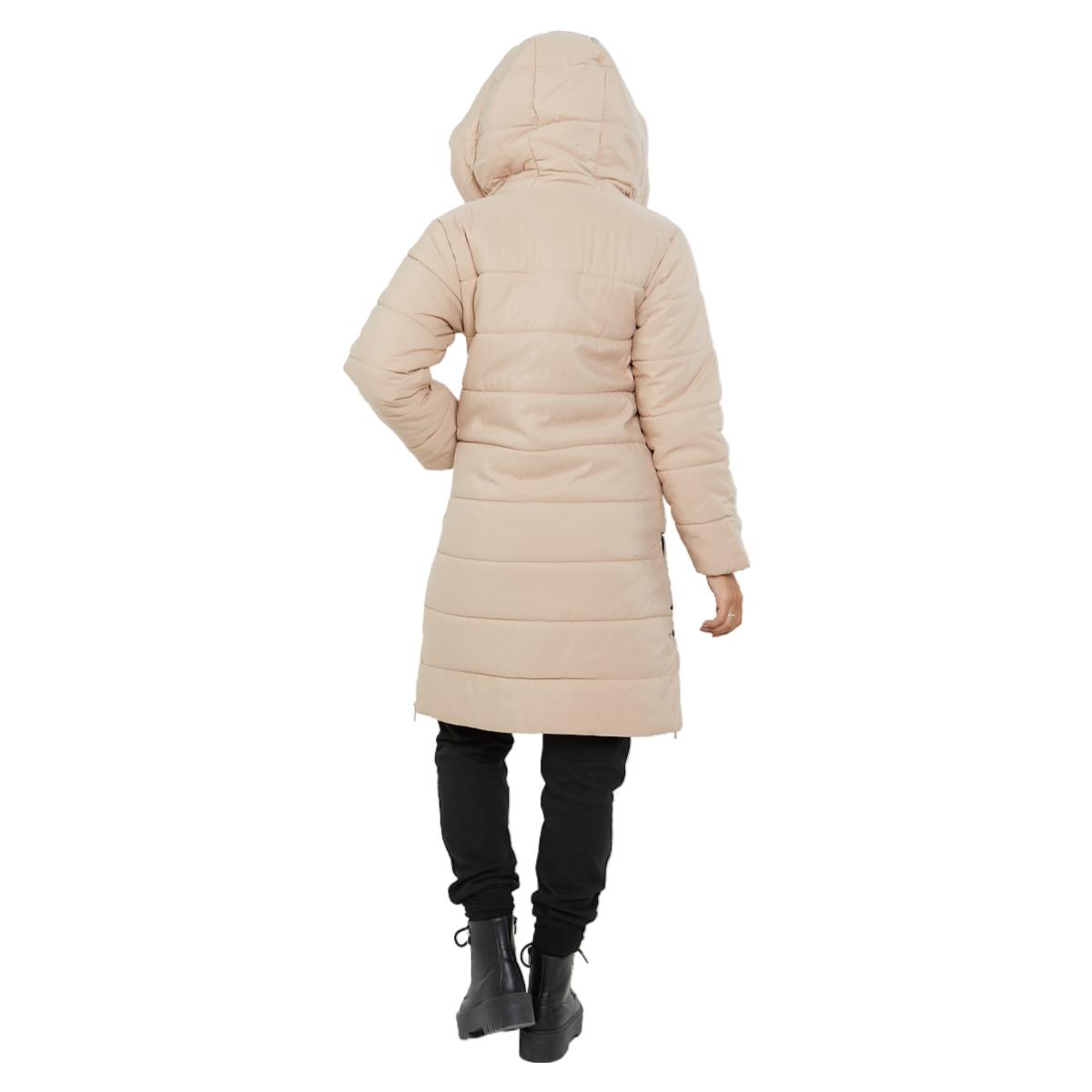 Womens Hooded Longline Coat Puffer Padded Long Sleeve Bodywarmer Winter Jacket - Picture 47 of 50