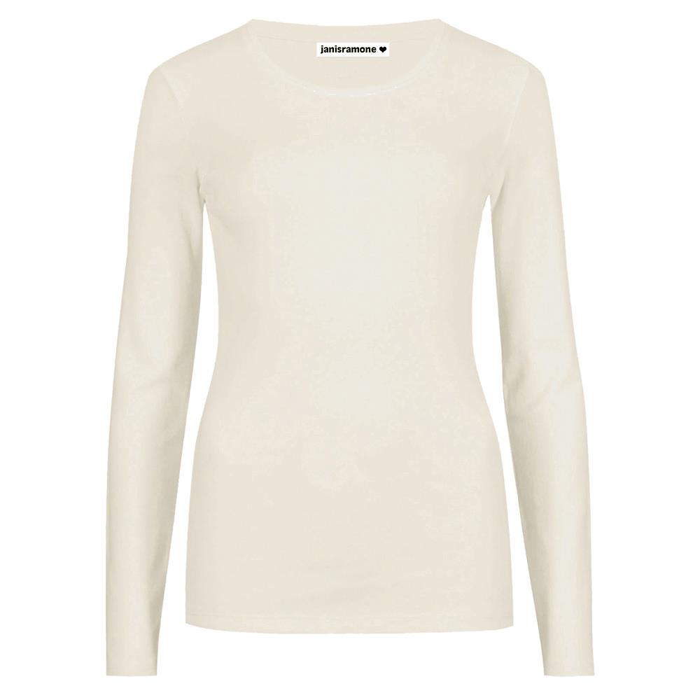 Camiseta para mujer cuello redondo manga larga elástica básica lisa informal - Imagen 10 de 34