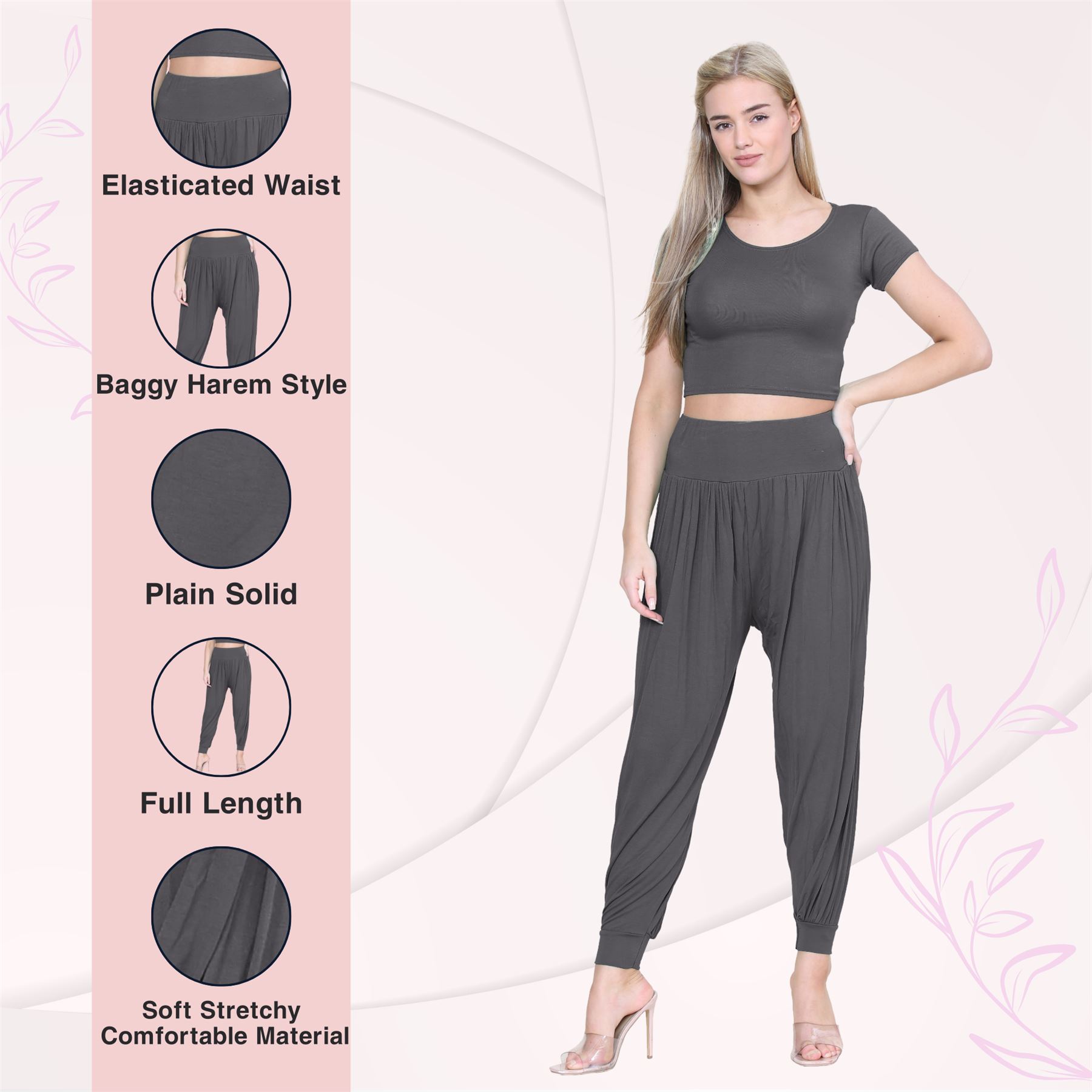 Womens Alibaba Harem Leggings Cuffed Bottoms Plain Hareem Trousers Baggy Pants - Picture 33 of 130