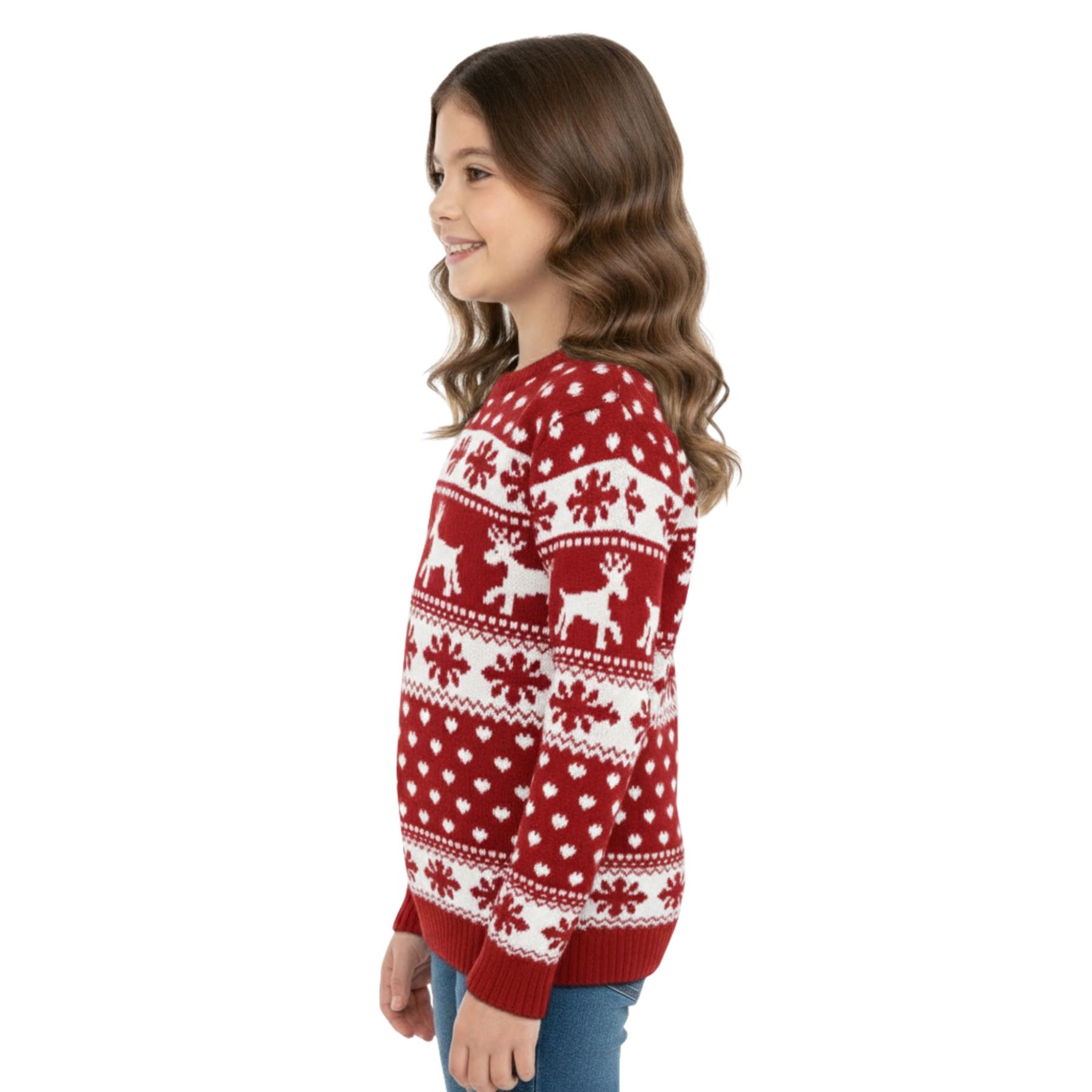 Kids Christmas Jumper Girls Boy Reindeer Sweater Children Novelty Xmas Sweater - Picture 62 of 97