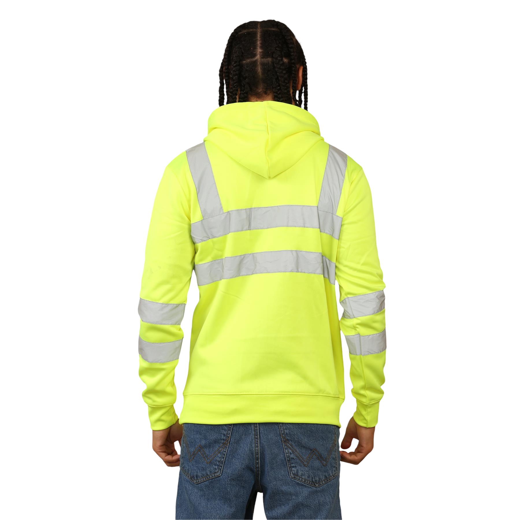 Sudadera con capucha para hombre Hi Vis alta visibilidad lana seguridad ropa de trabajo jersey con capucha saltador - Imagen 13 de 21