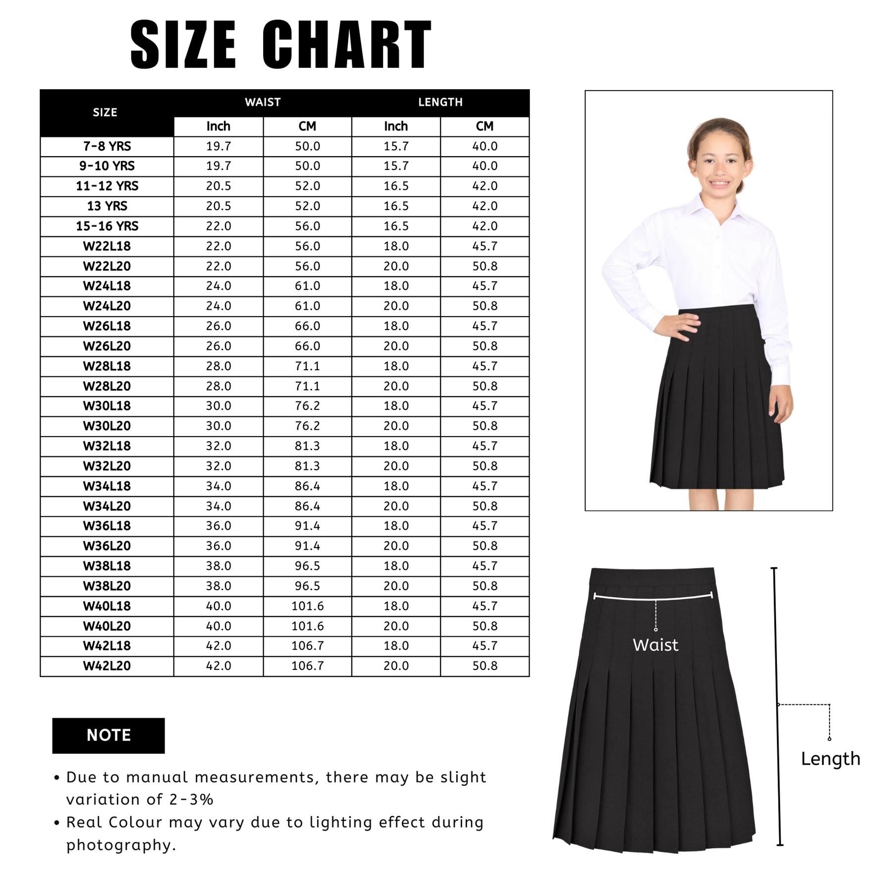Girls School Uniform Knife Pleated Skirt Zip Back Womens Formal Skirt Pack of 2 - Picture 12 of 13