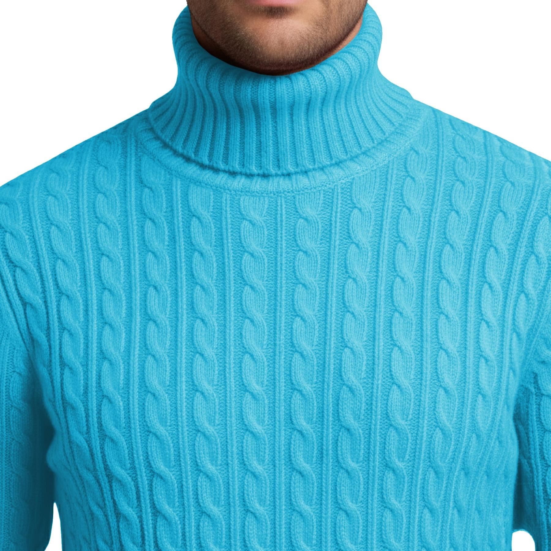 Herren Polo Rollkragen Langarm Pullover Zopfmuster Winterpullover Pulli - Bild 137 von 154