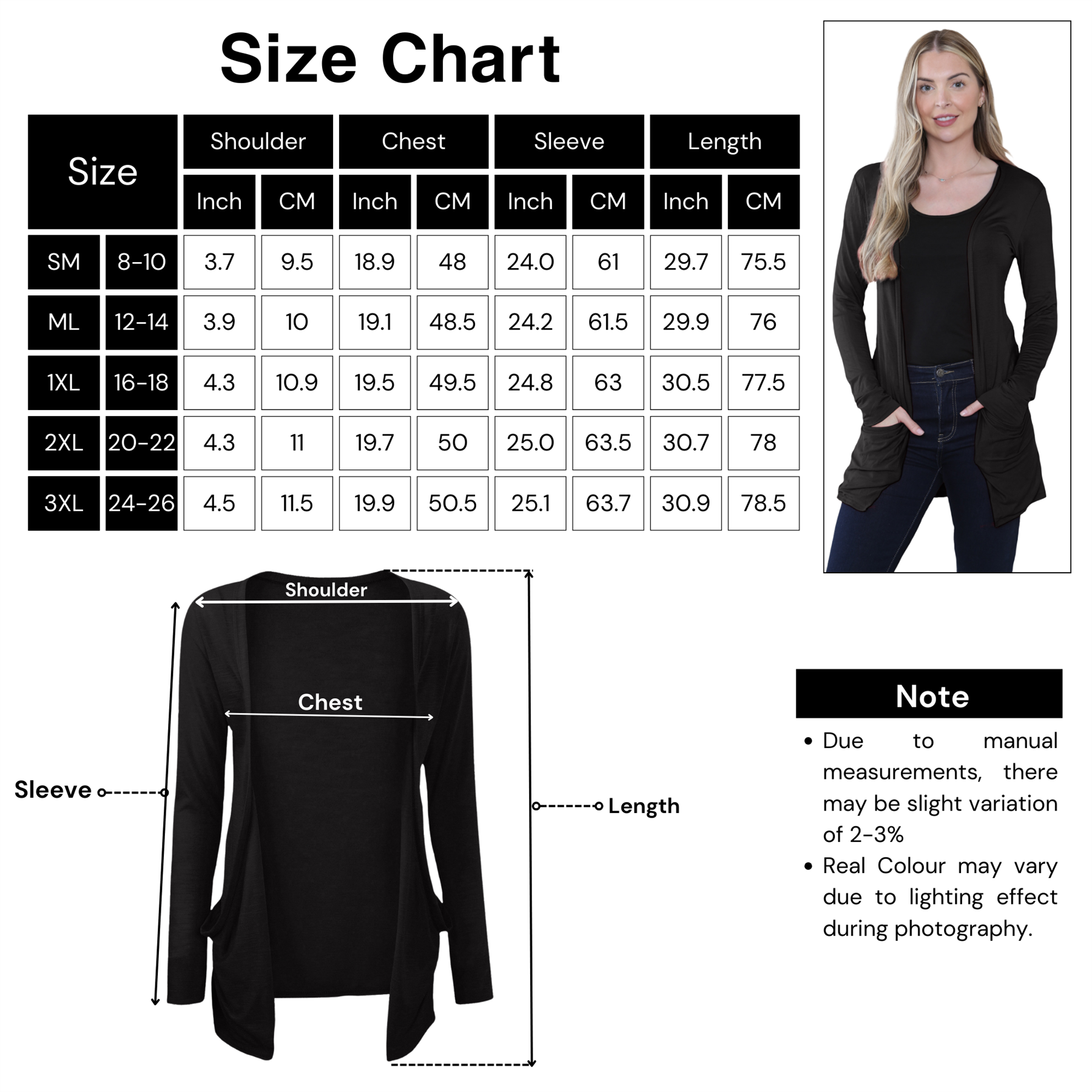 Boyfriend Cardigan Damen schlicht langärmelig offener Tropfen Tasche Freizeit Achselzucken Oberteil - Bild 107 von 148