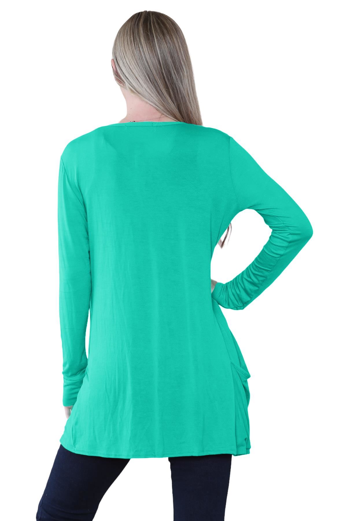 Boyfriend Cardigan Damen schlicht langärmelig offener Tropfen Tasche Freizeit Achselzucken Oberteil - Bild 68 von 148