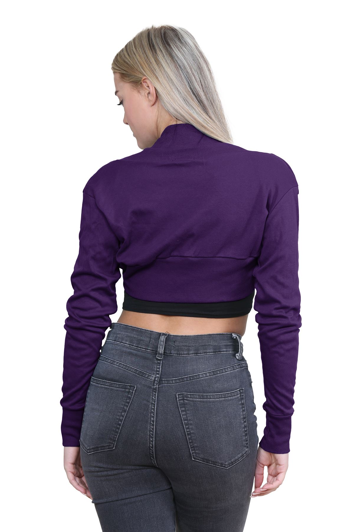 Ladies Long Sleeve Cotton Shrug Plain Open Bolero Cardigan Soft Summer Crop Top - Picture 51 of 84