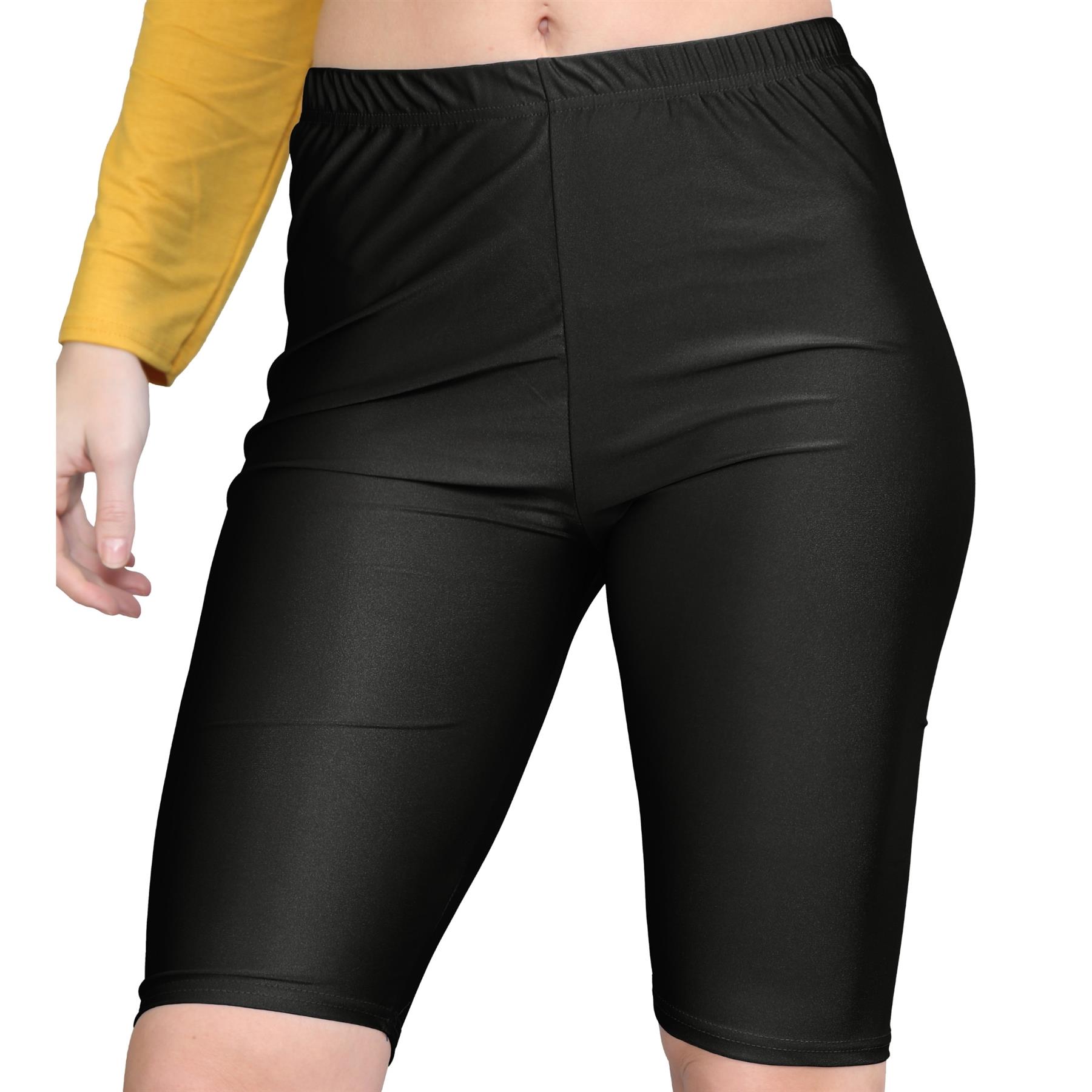 Damas Pantalones Cortos de Ciclismo Lisos Estirados Lycra Brillante Gimnasio Yoga Baile Pantalones Cortos - Imagen 10 de 100