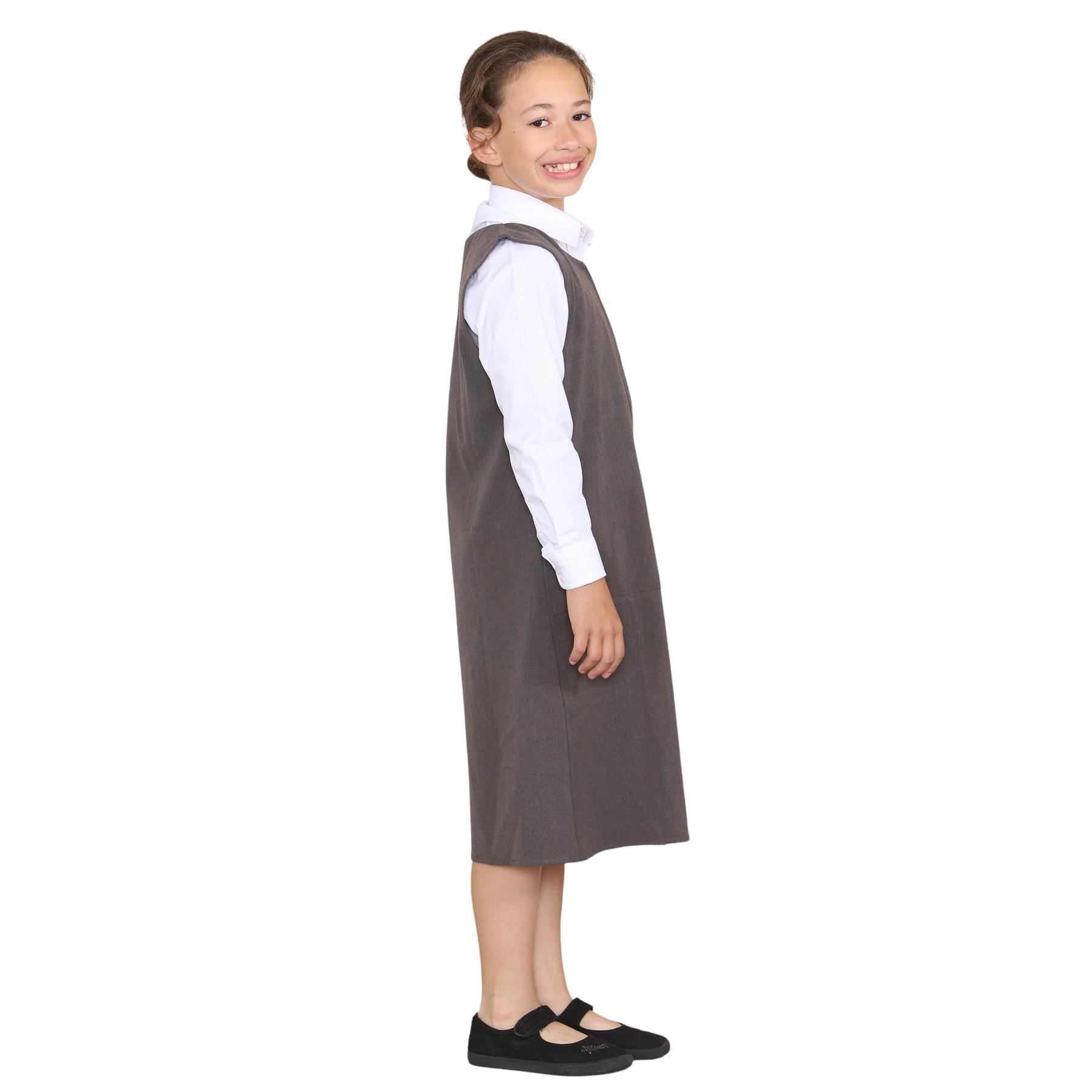 Niñas Corazón Bolsillo Delantal Niños Sin Mangas Plisado Cremallera Uniforme Escolar Vestido - Imagen 10 de 22
