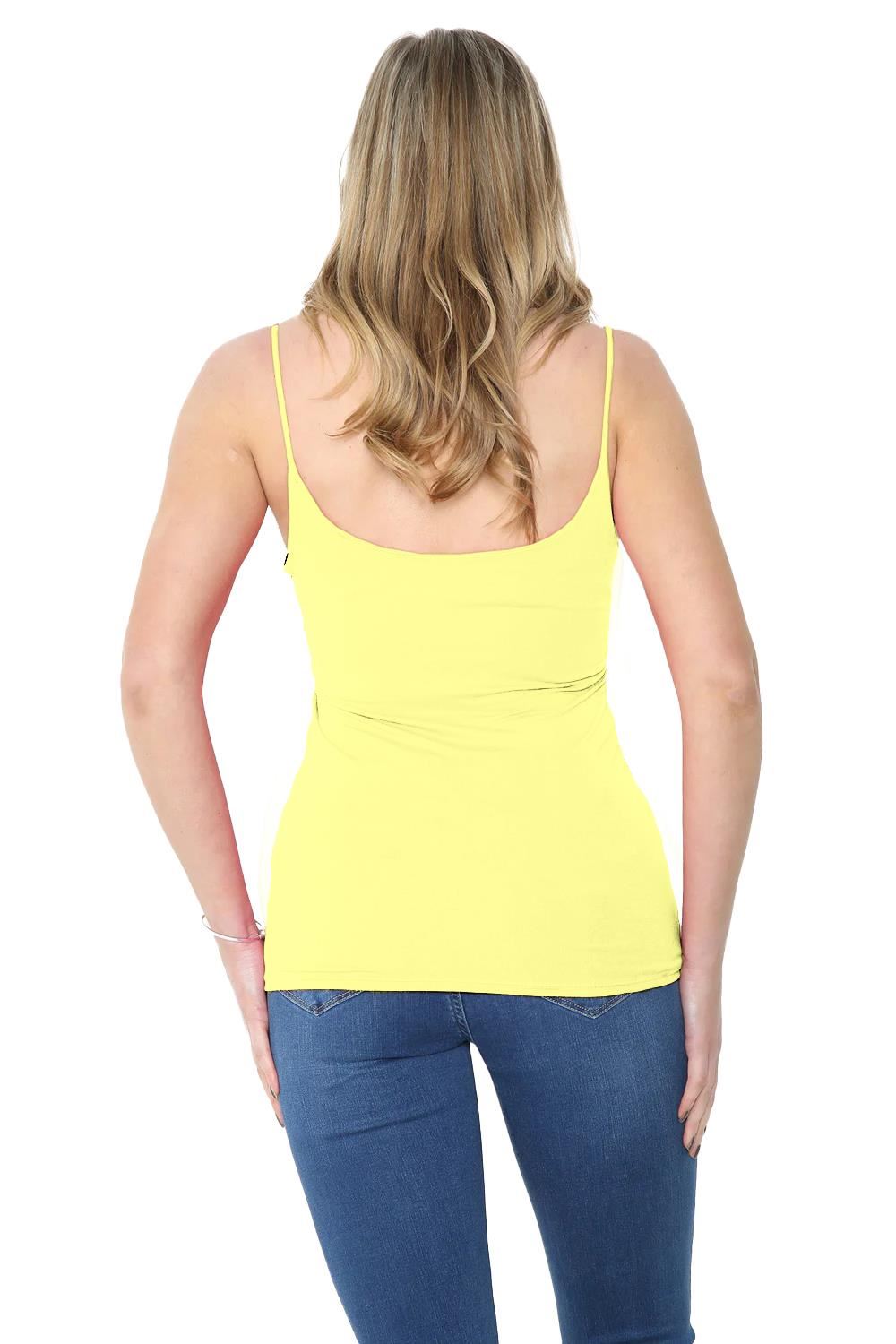 Womens Bodycon Cami Strappy Tank Top Plain Summer Activewear Vest Top, Pack of 3 - Picture 210 of 221
