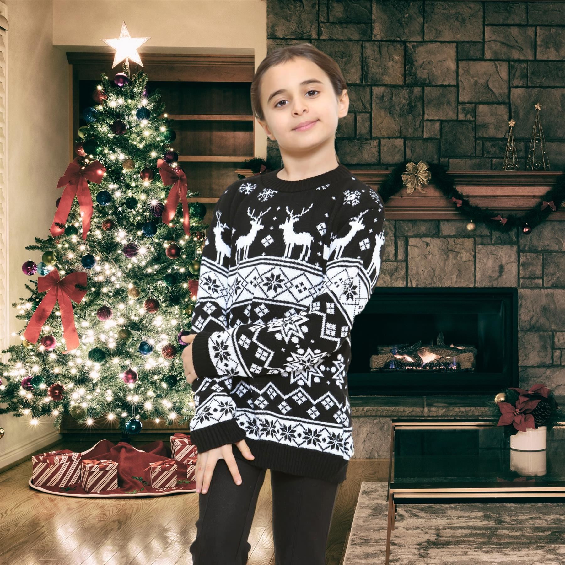 Suéter de Navidad para niños Niñas Niños Reno Niños Novedad Suéter de Navidad - Imagen 50 de 67