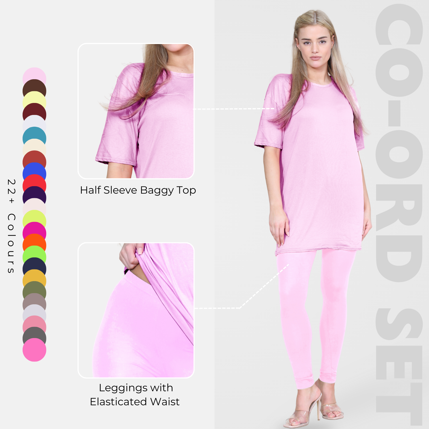 Damas Longline Suelto Camiseta Leggings Gimnasio Chándal Conjunto Coord 2 Piezas Ropa de Salón - Imagen 6 de 155