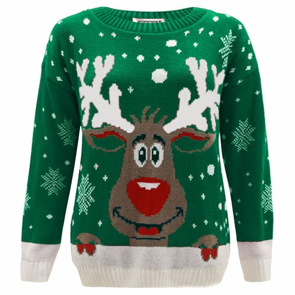 Niños Reno Navidad Jersey Niños Novedad Tejido Navidad Suéter Niñas Pullover - Imagen 6 de 12
