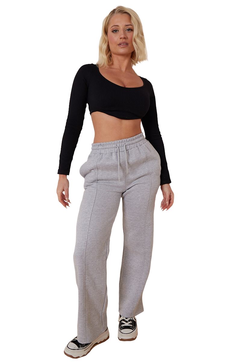 Ladies Fleece Lined Trousers Sweatpants Elastic Waist Wide Leg Loungewear Pants - Picture 24 of 43