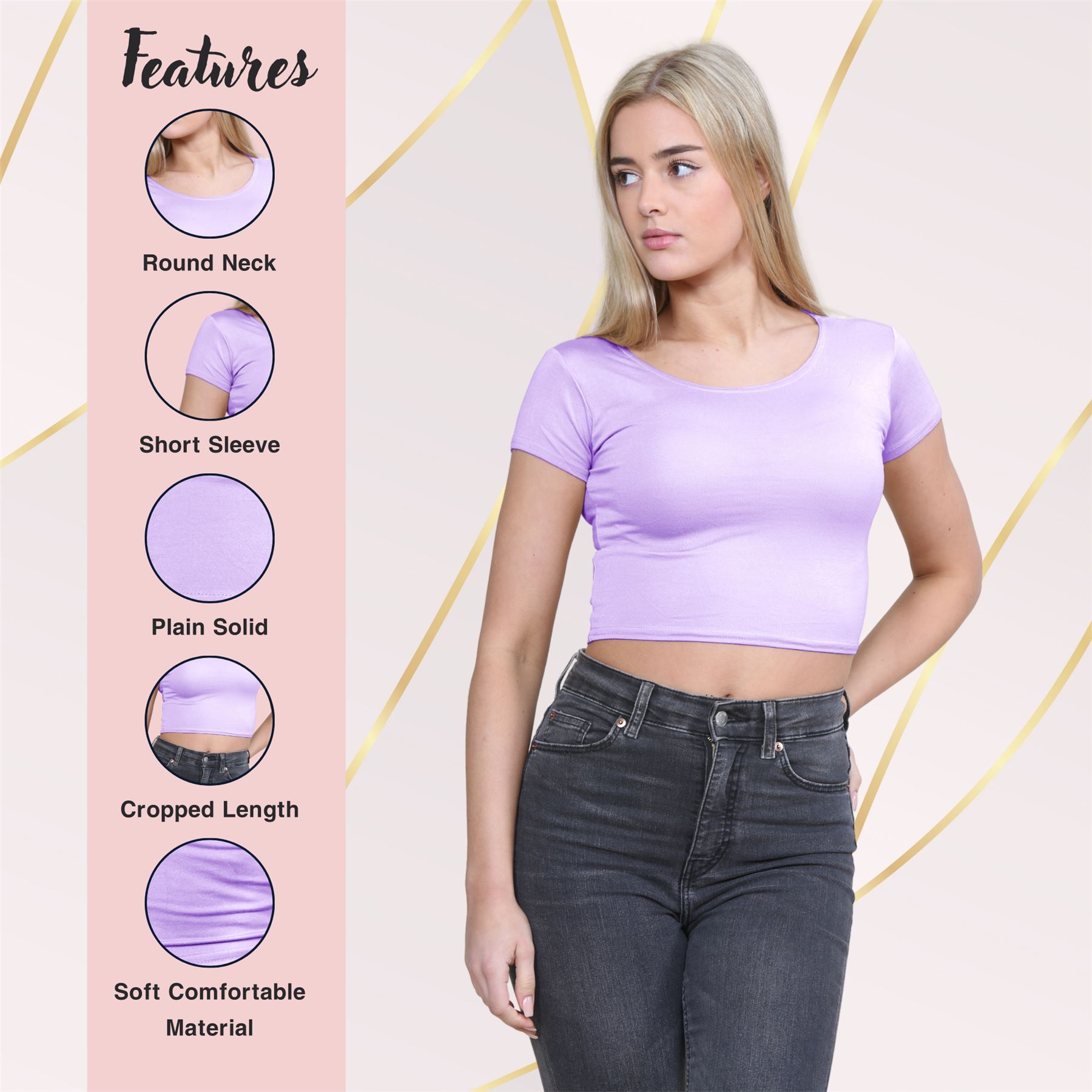 Crop Top Womens Cap Sleeve Top Plain Basic Stretchy Tee T-Shirt Short Vest Top - Picture 68 of 174