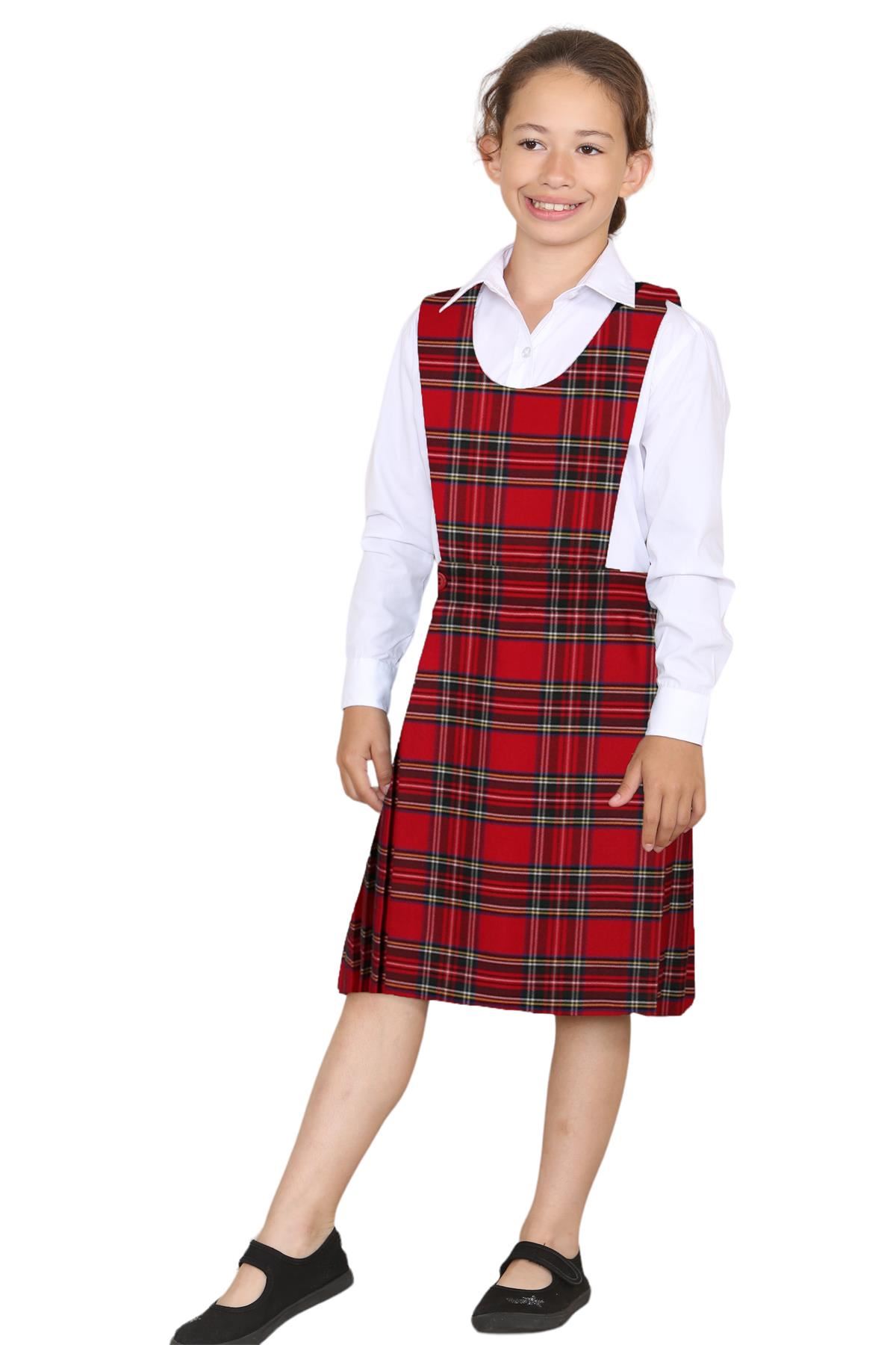 Niñas Babero Delantal Tartán Vestido Envolvente Cuchillo Plisado Uniforme Escolar Paquete de 2 - Imagen 52 de 64