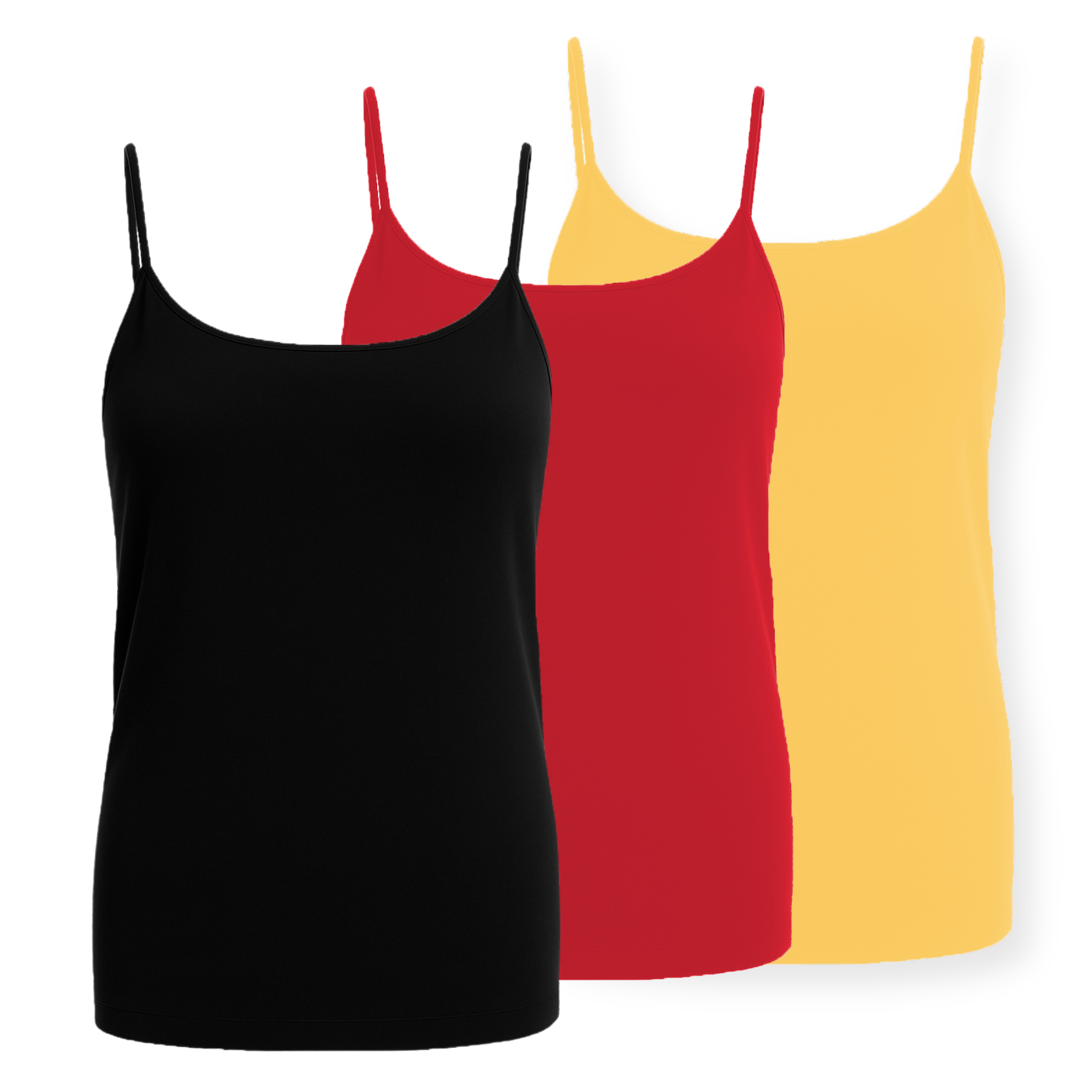 Womens Bodycon Cami Strappy Tank Top Plain Summer Activewear Vest Top, Pack of 3 - Picture 213 of 221