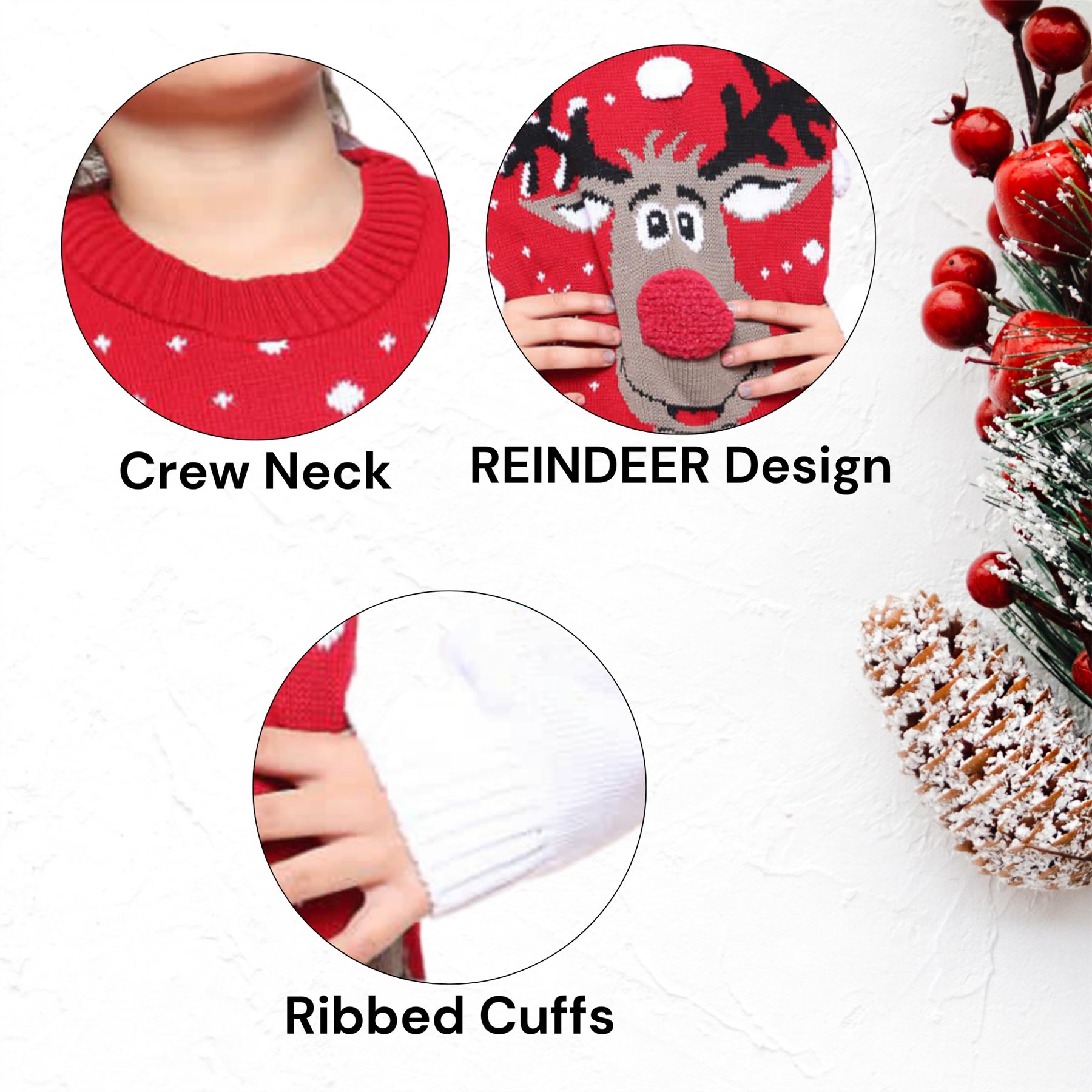 Suéter de Navidad para niños Niñas Niños Reno Niños Novedad Suéter de Navidad - Imagen 66 de 67