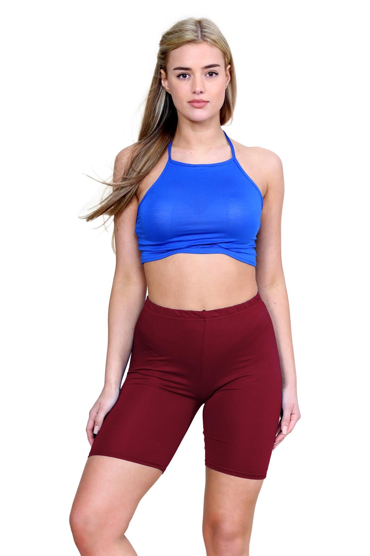 Pantalones Cortos de Ciclismo Lisos Para Mujer Baile Gimnasio Pantalones Cortos Elásticos Activos Paquete de 3 - Imagen 257 de 268