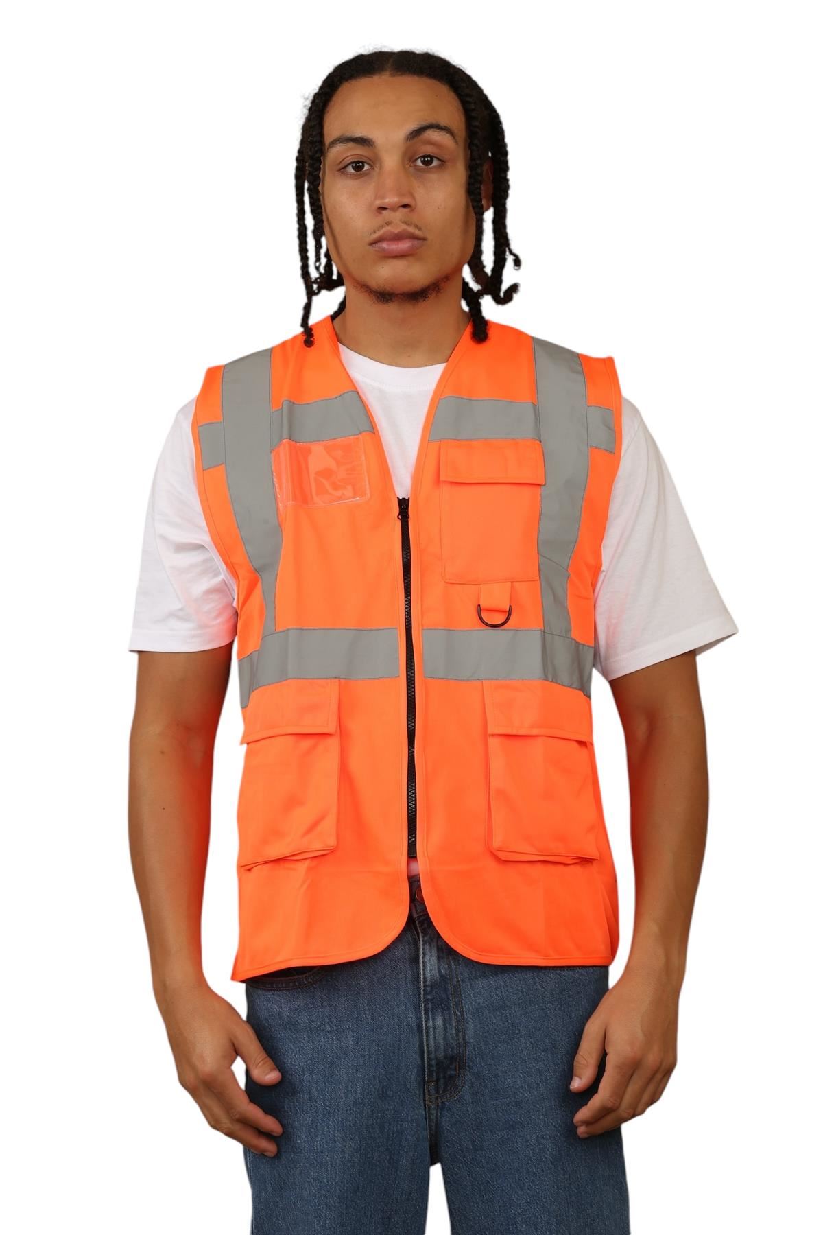 Chaleco de alta visibilidad para hombre chaleco de seguridad reflectante chaqueta de trabajo de alta visibilidad - Imagen 2 de 13