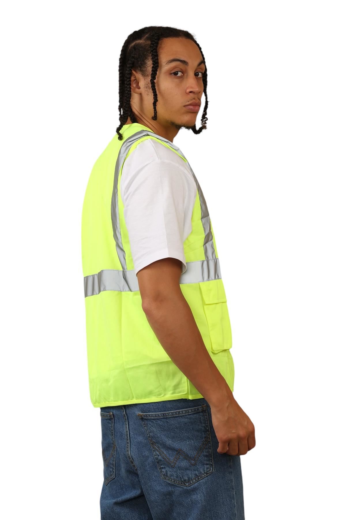Chaleco de alta visibilidad para hombre chaleco de seguridad reflectante chaqueta de trabajo de alta visibilidad - Imagen 10 de 13