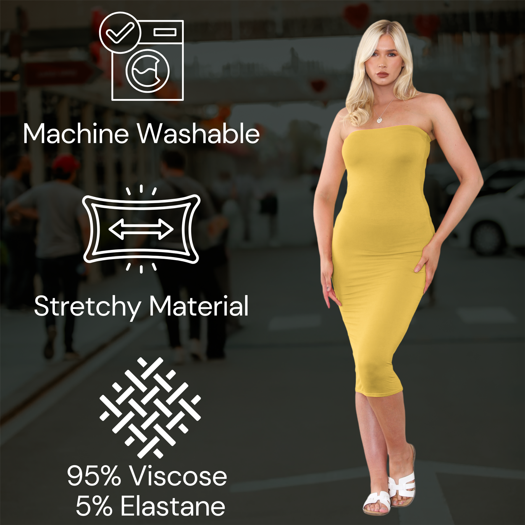 Damas Boobtube Midi Vestido Liso Elástico Sin tirantes Bandeau Verano Bodycon Vestido - Imagen 60 de 126