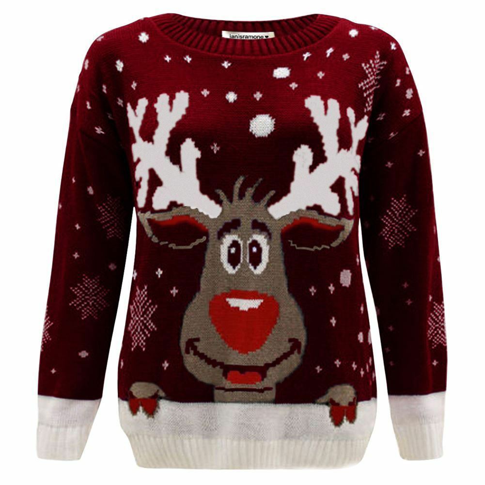 Niños Reno Navidad Jersey Niños Novedad Tejido Navidad Suéter Niñas Pullover - Imagen 12 de 12