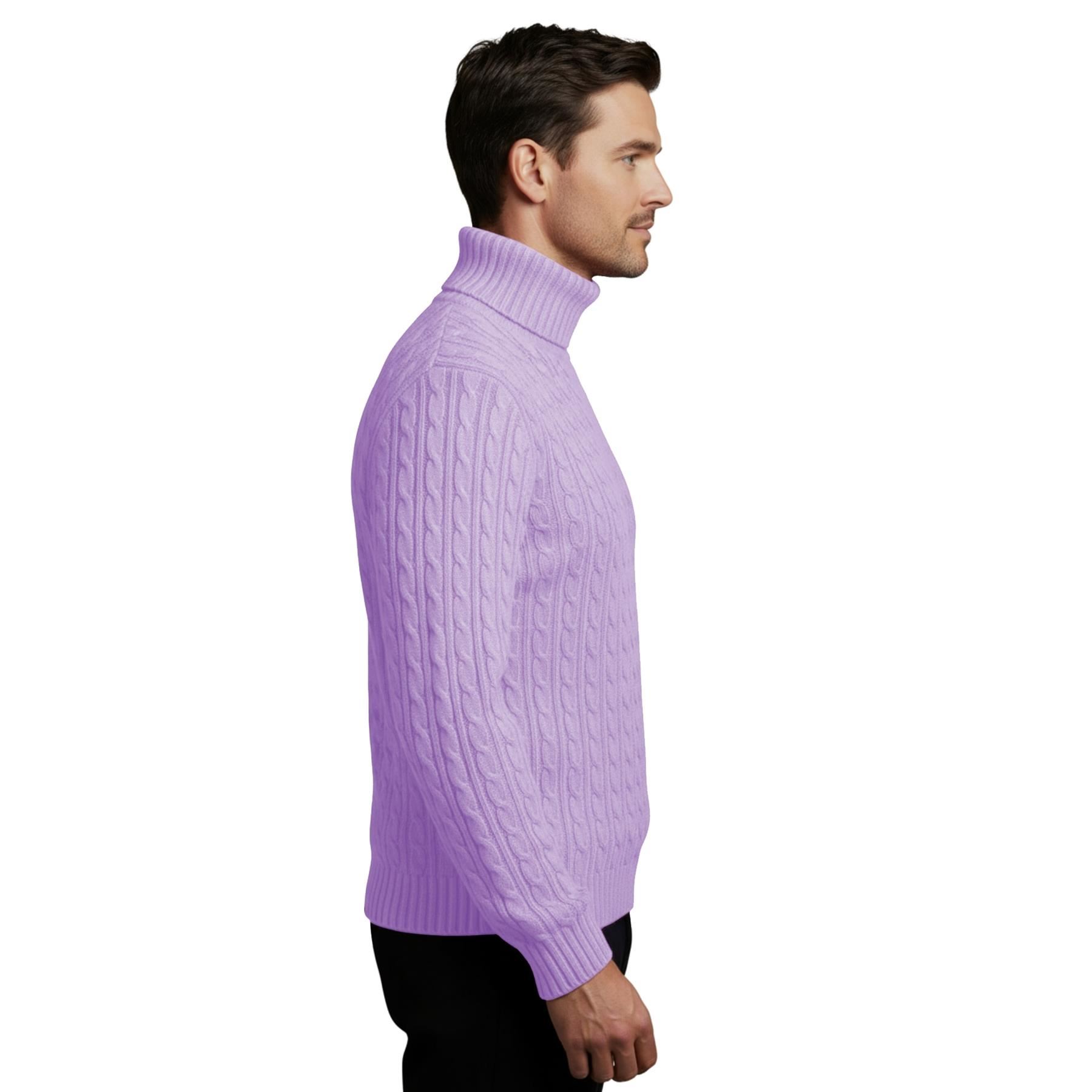 Herren Polo Rollkragen Langarm Pullover Zopfmuster Winterpullover Pulli - Bild 59 von 154