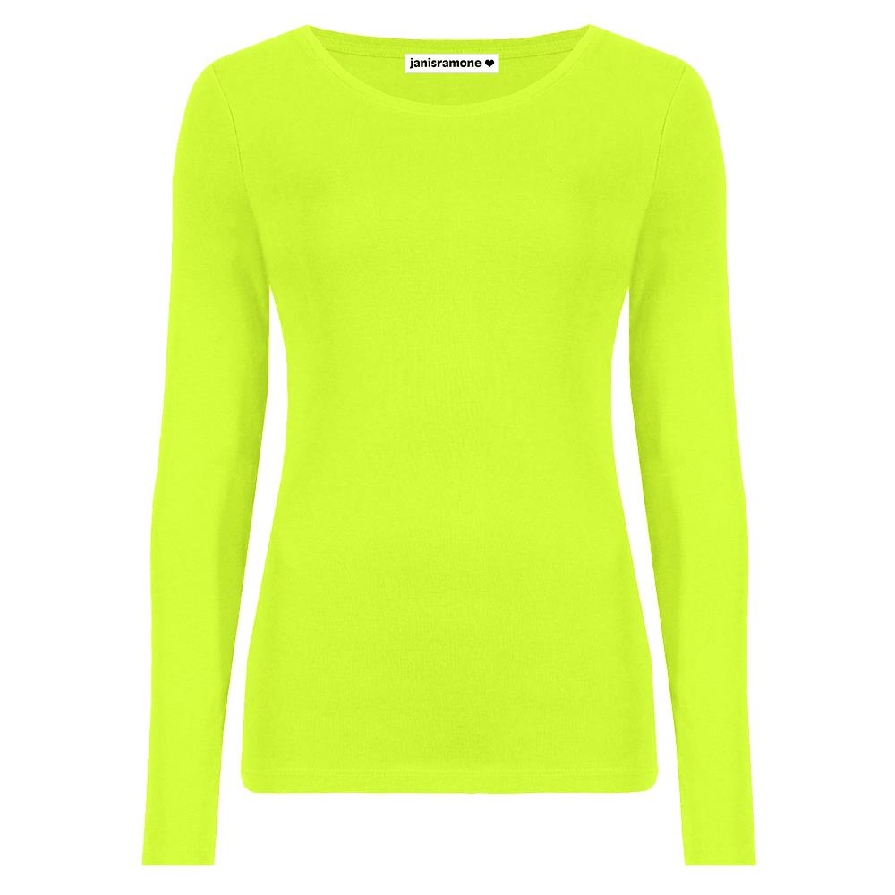 Camiseta para mujer cuello redondo manga larga elástica básica lisa informal - Imagen 18 de 34