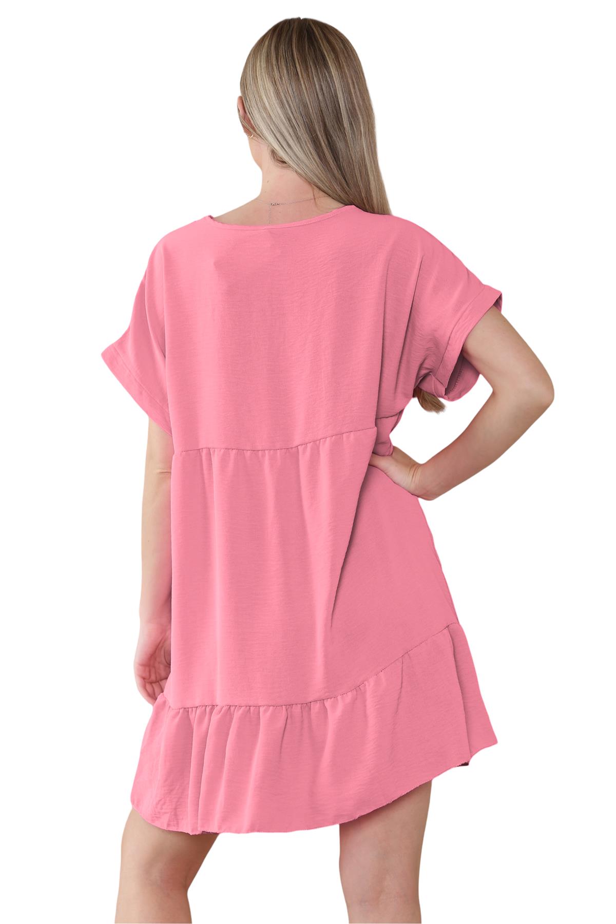 Mini top plisado liso italiano con cuello en V para mujer playa columpio - Imagen 14 de 54
