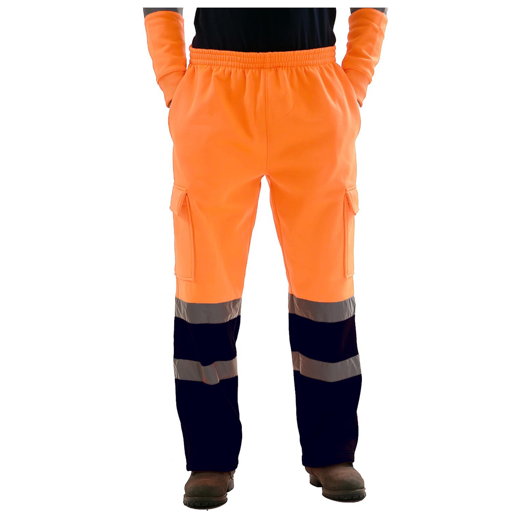 Para hombres Hi Vis Vis Visibilidad Viz Seguridad Parte inferior de lana Ropa de trabajo Pantalones para correr - Imagen 17 de 26
