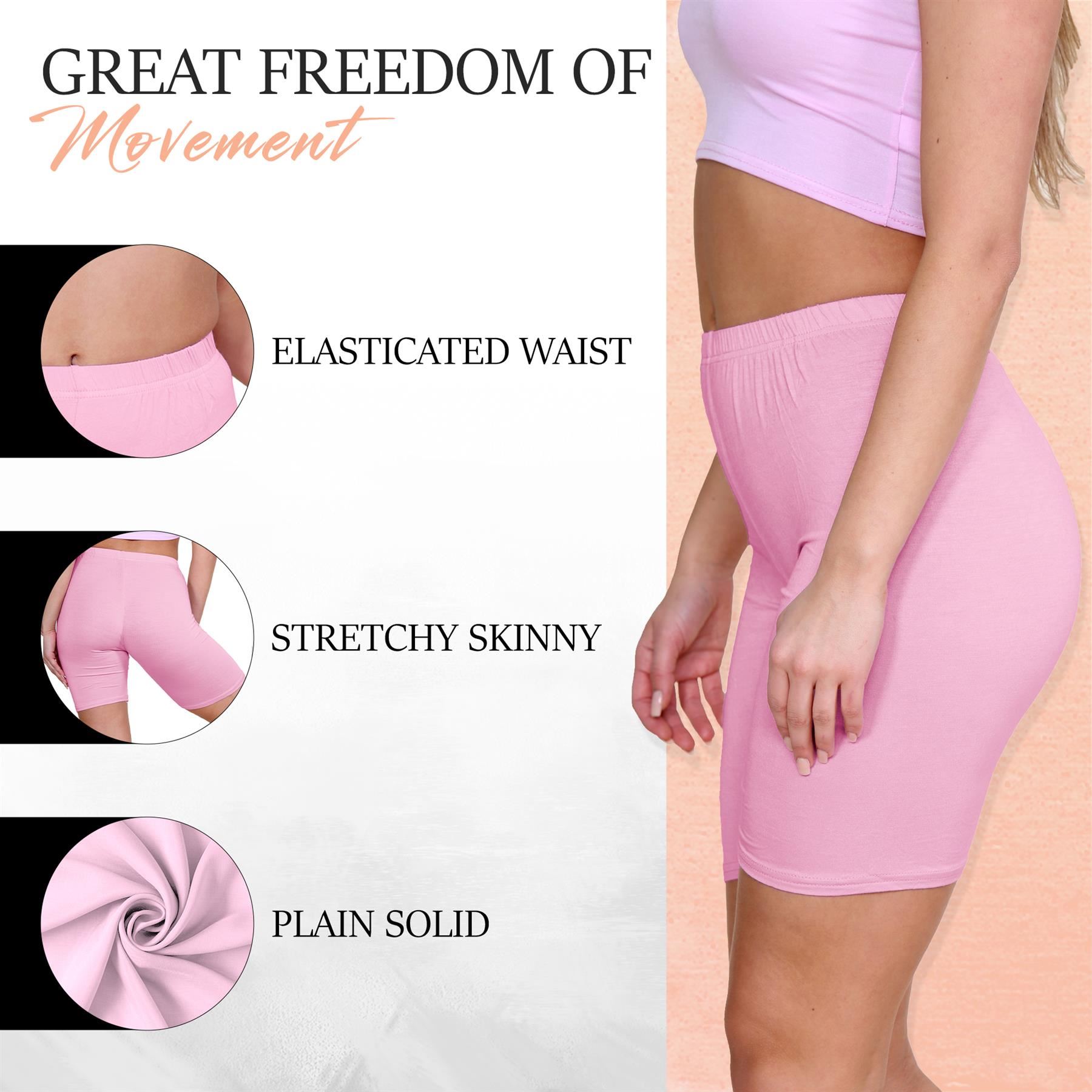 Pantalones Cortos de Ciclismo Lisos Para Mujer Baile Gimnasio Pantalones Cortos Elásticos Activos Paquete de 3 - Imagen 194 de 268