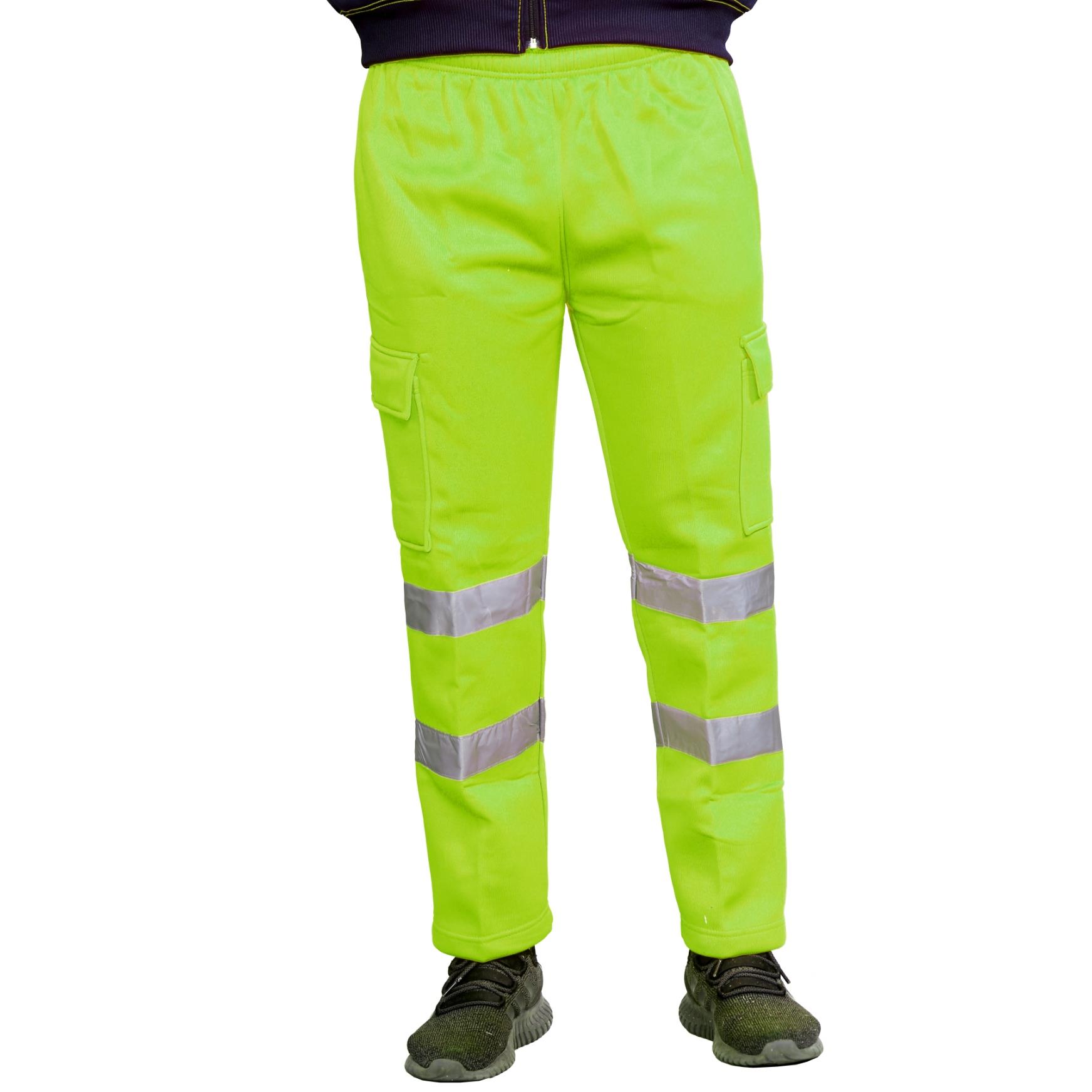 Para hombres Hi Vis Vis Visibilidad Viz Seguridad Parte inferior de lana Ropa de trabajo Pantalones para correr - Imagen 12 de 26