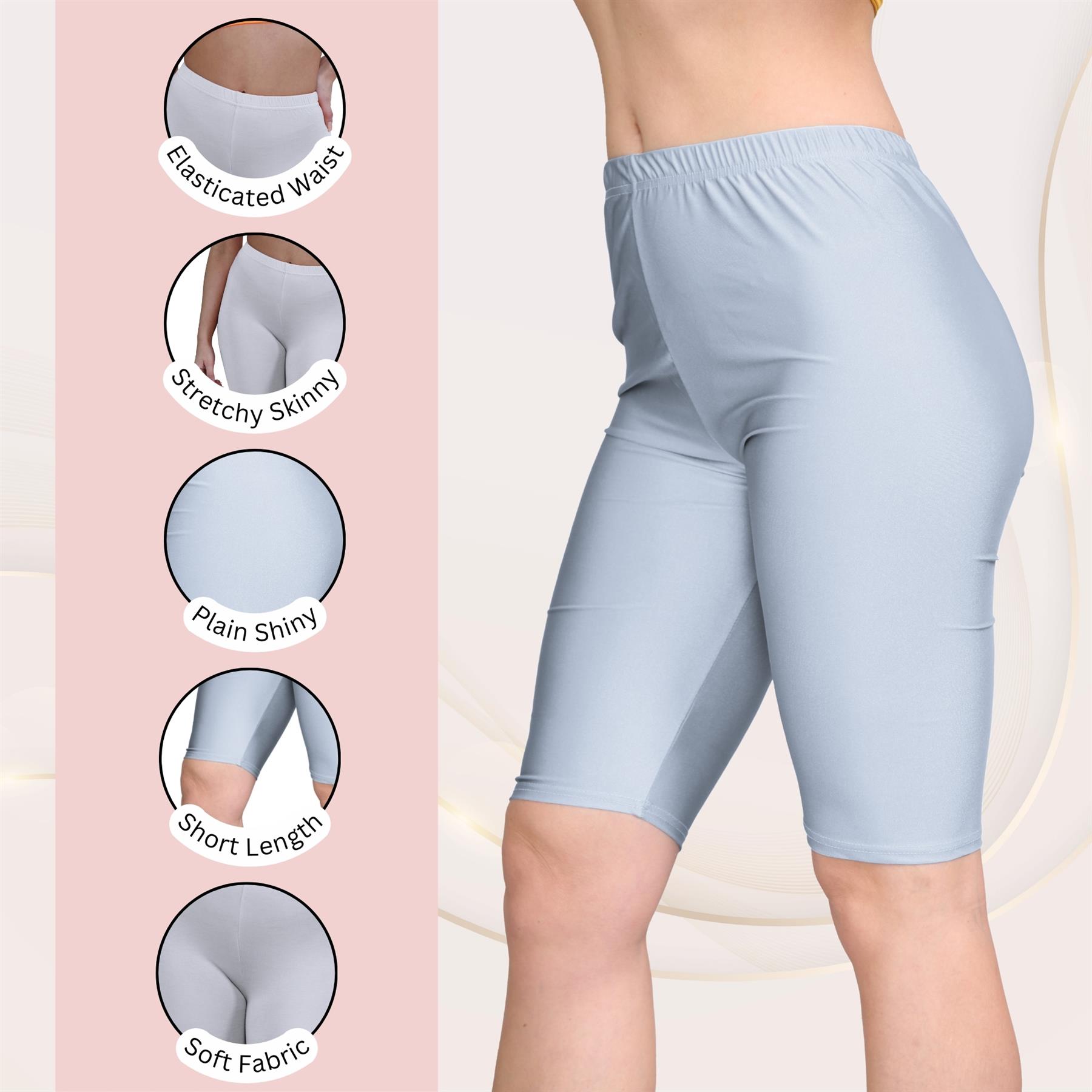 Damas Pantalones Cortos de Ciclismo Lisos Estirados Lycra Brillante Gimnasio Yoga Baile Pantalones Cortos - Imagen 84 de 100