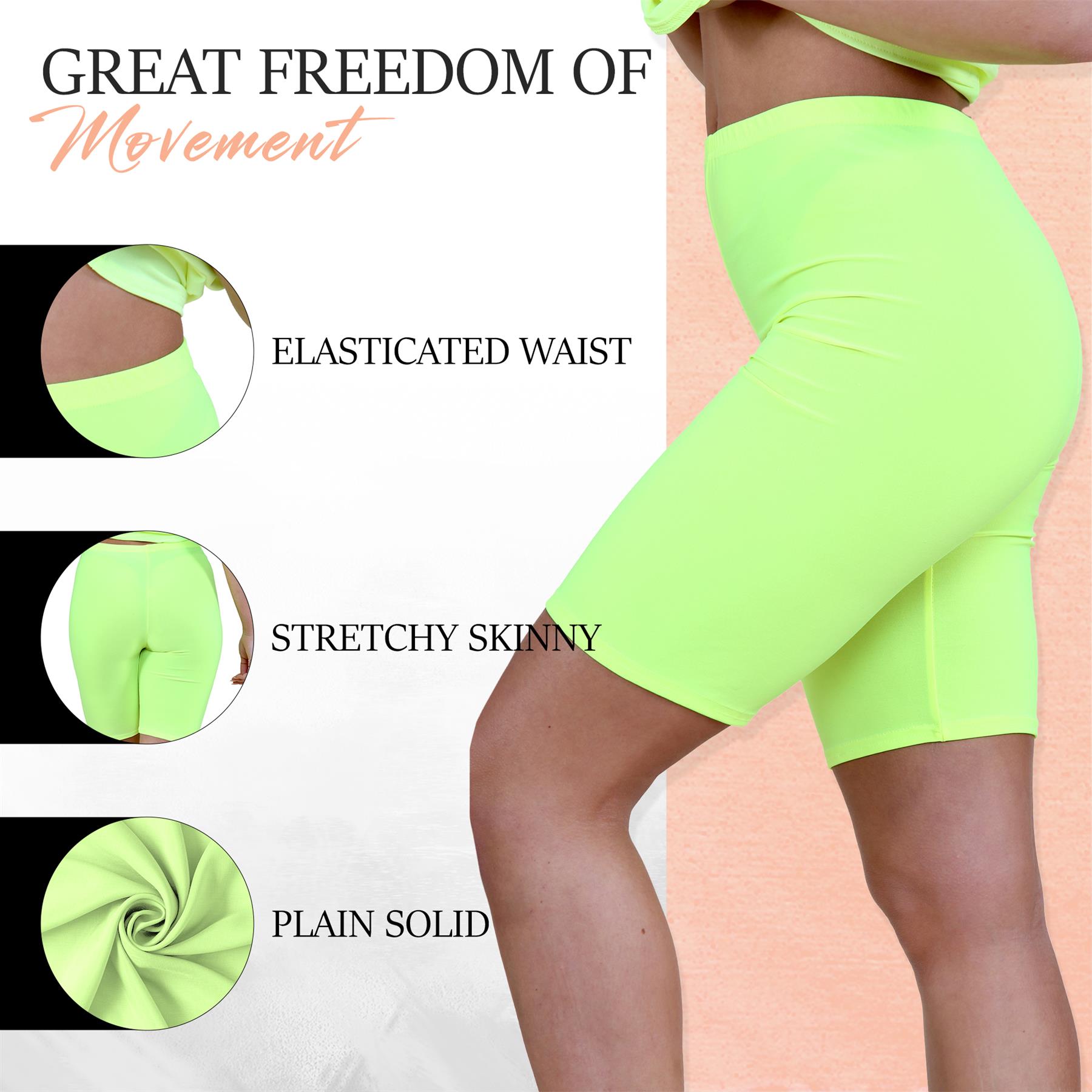 Pantalones Cortos de Ciclismo Lisos Para Mujer Baile Gimnasio Pantalones Cortos Elásticos Activos Paquete de 3 - Imagen 162 de 268
