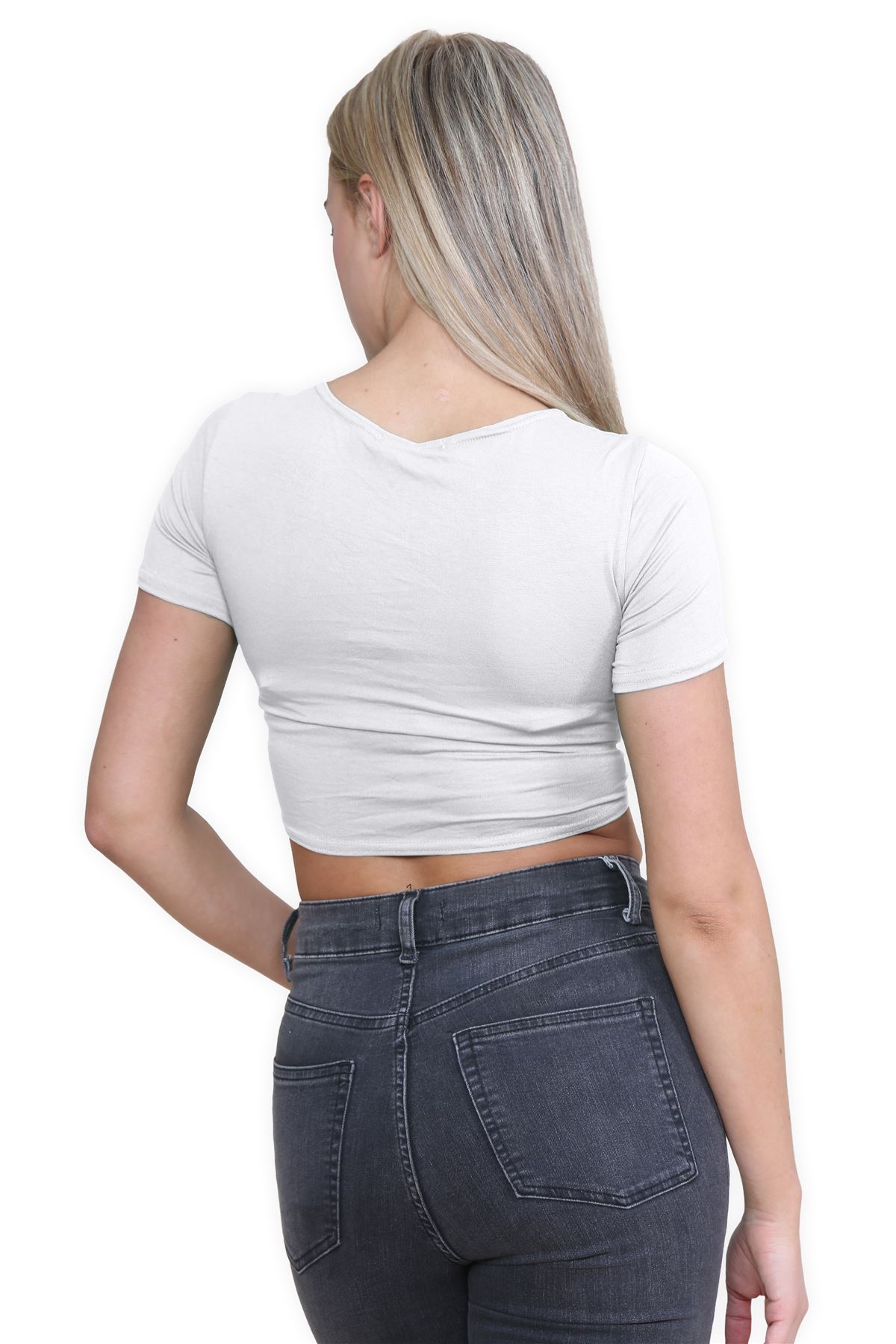 Damen-Cardigan Kurzarm vorne zum Binden einfach Bolero Achselzucken lässig bauchfrei Oberteil - Bild 118 von 133