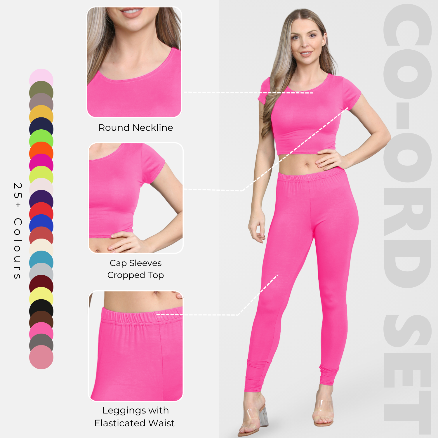 Damen Trainingsanzug Kurzarm Crop Top Sport Legging Workout Aktiv Lounge Set - Bild 34 von 148