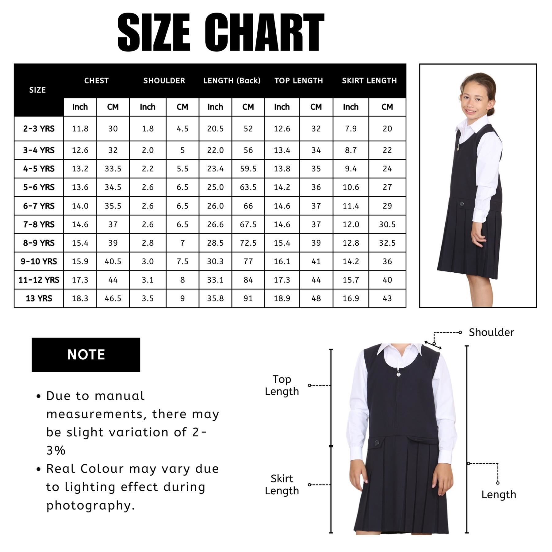 Niñas Delantal Vestido Caja Plisada Dos Botones Frontal Cremallera Uniforme Escolar Paquete de 2 - Imagen 15 de 23
